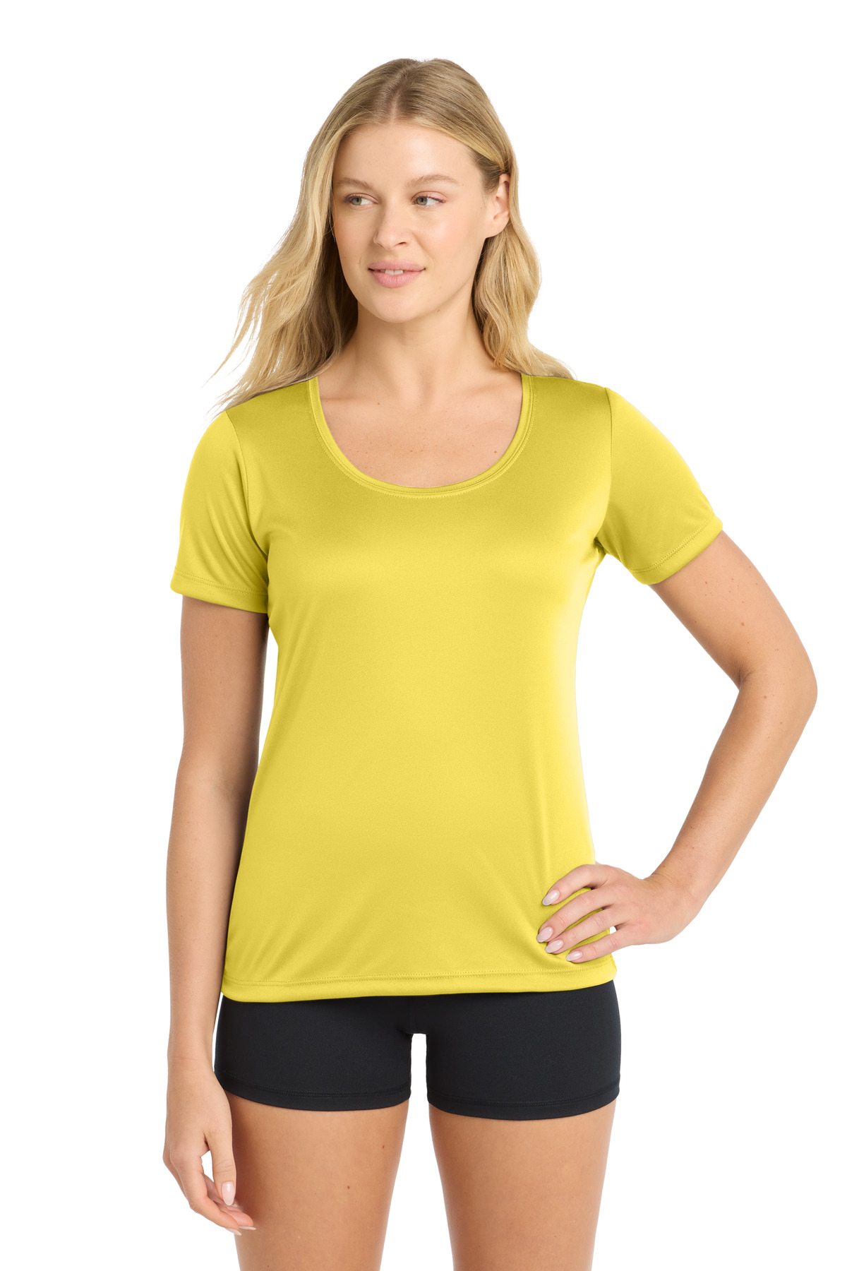 DISCONTINUED Sport-Tek  Women's Posi-UV Pro Scoop Neck Tee. LST420