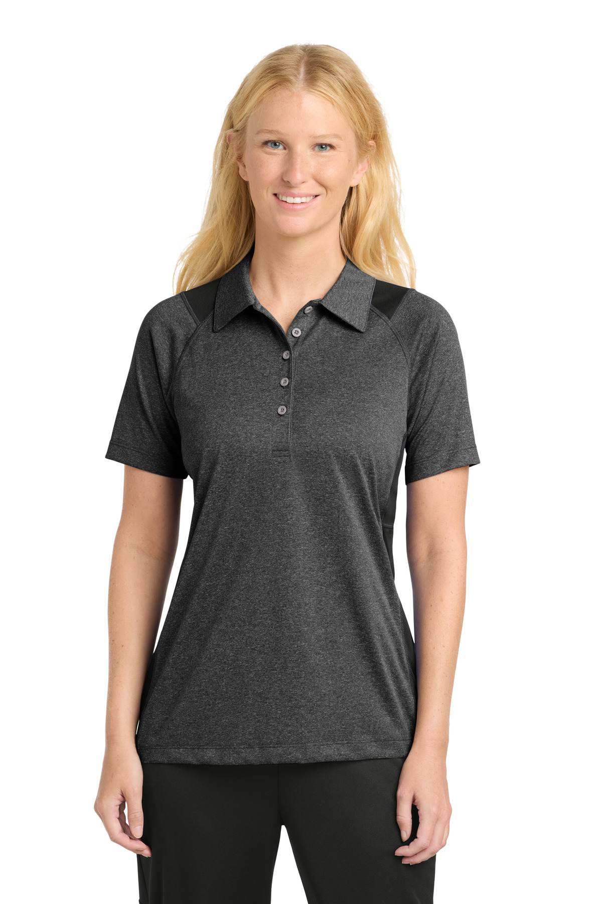 Sport-Tek ®  Women's Heather Colorblock Contender ™  Polo. LST665 - Front Model