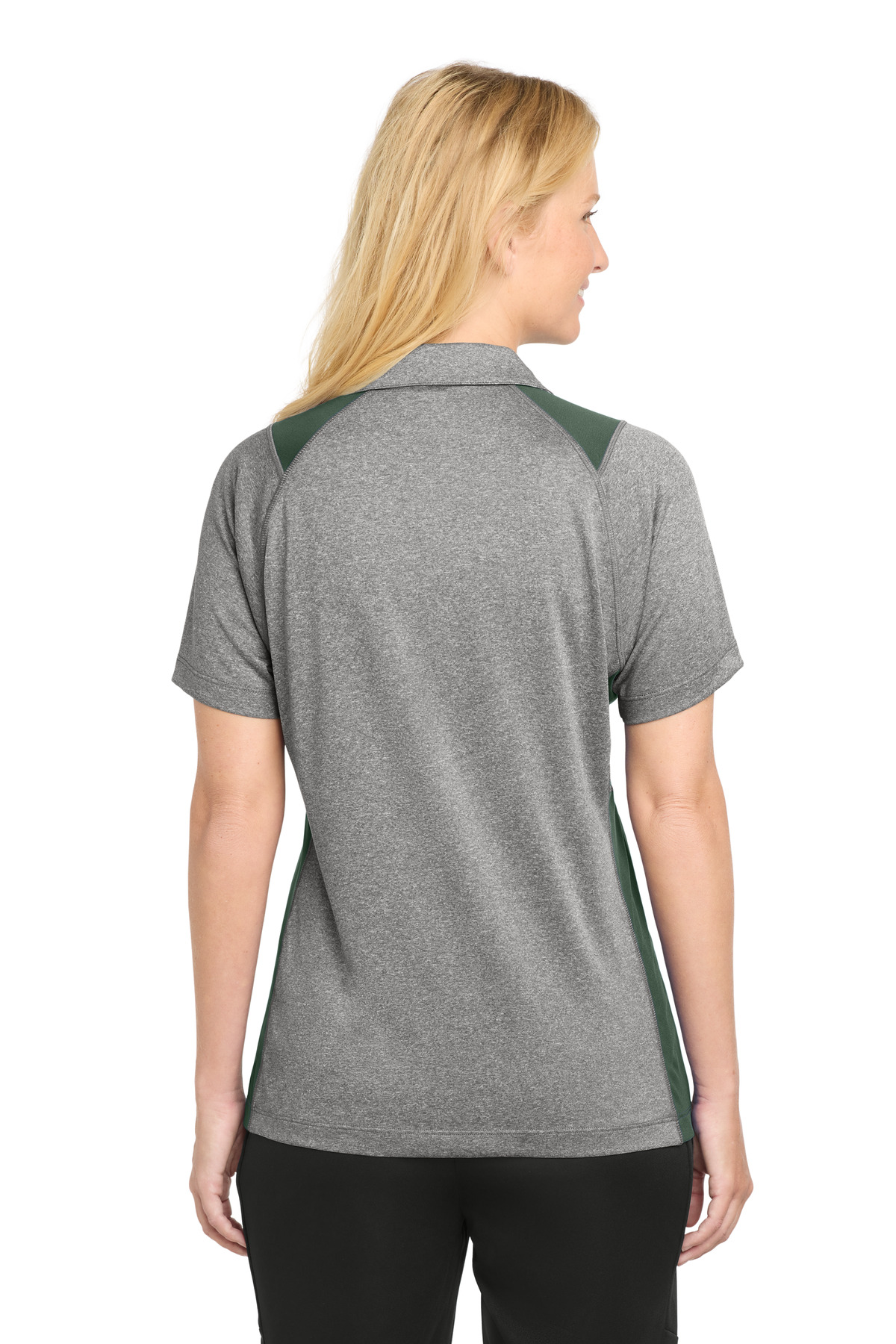 Sport-Tek Women's Heather Colorblock Contender Polo. LST665