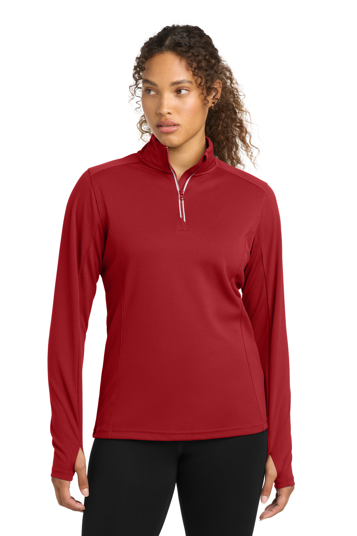 Sport-Tek Women's Sport-Wick Textured 1/4-Zip Pullover. LST860