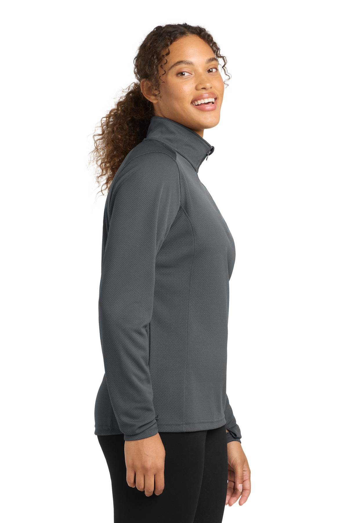 Sport-Tek Women's Sport-Wick Textured 1/4-Zip Pullover. LST860