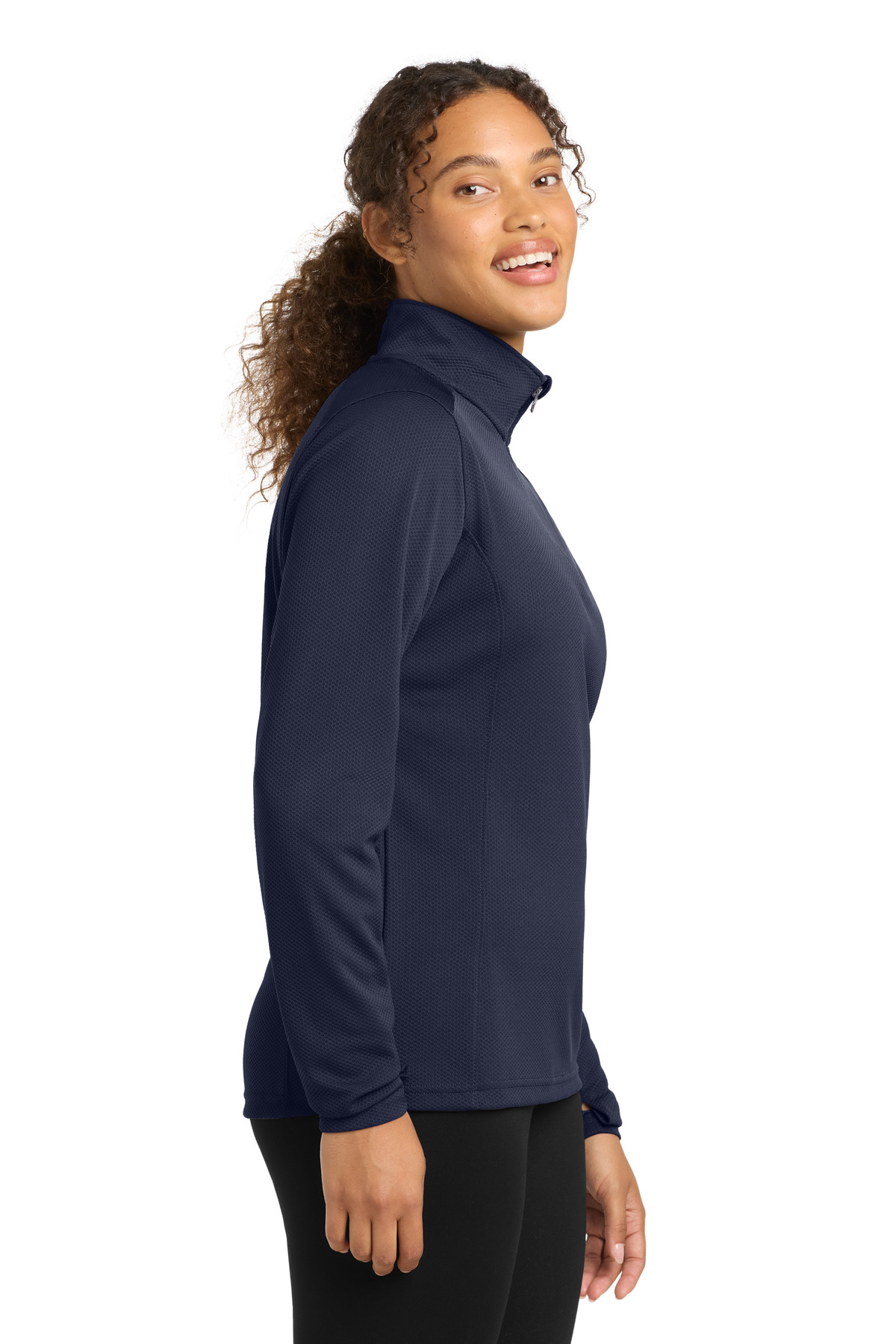 Sport-Tek Women's Sport-Wick Textured 1/4-Zip Pullover. LST860