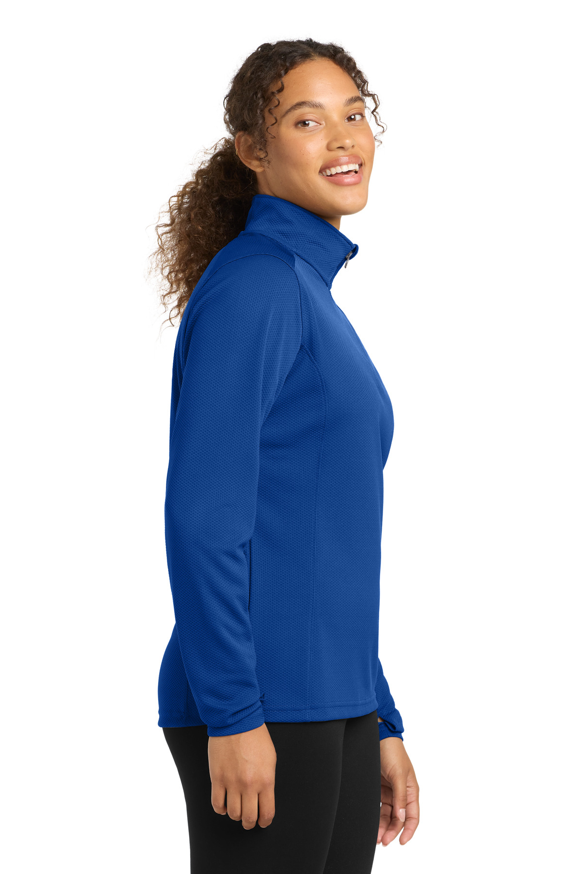 Sport-Tek Women's Sport-Wick Textured 1/4-Zip Pullover. LST860