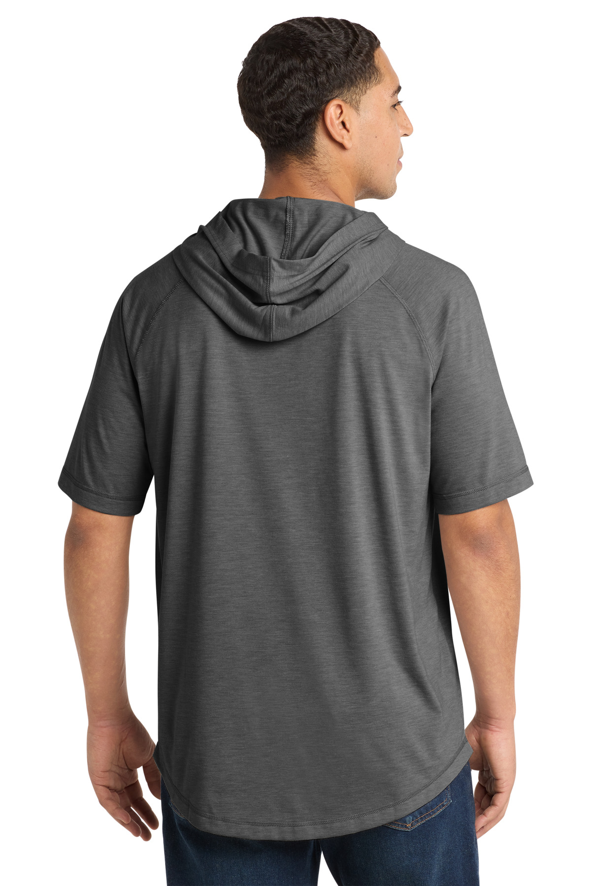 Sport-Tek PosiCharge Tri-Blend Wicking Short Sleeve Hoodie. ST404
