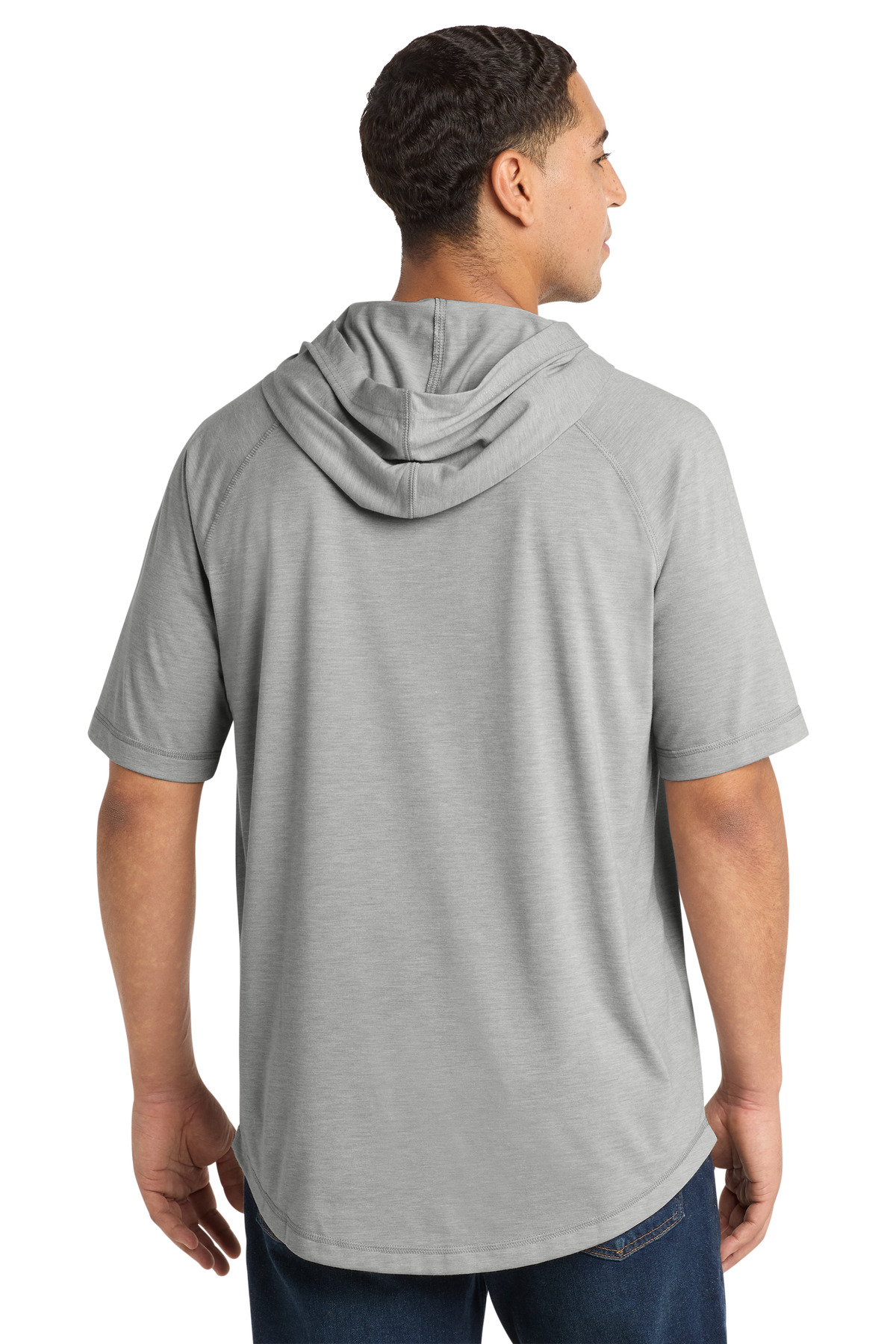 Sport-Tek PosiCharge Tri-Blend Wicking Short Sleeve Hoodie. ST404