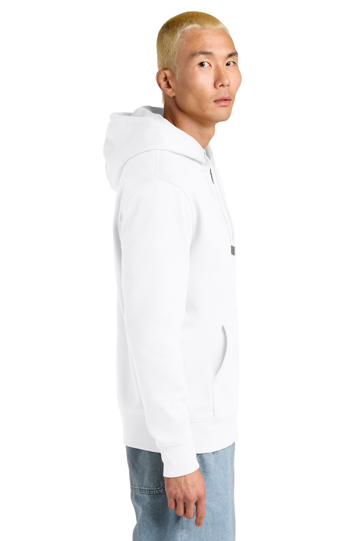 Stanley/Stella Unisex Cultivator 2.0 Full-Zip Hooded Sweatshirt SXU005 in White — Left sleeve