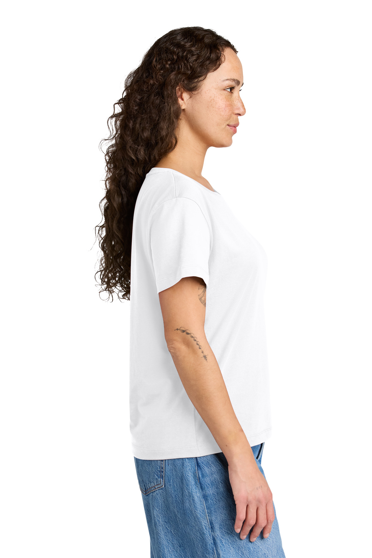 Stanley/Stella Women's Stella Serena Scoop Neck Tee SXW008 in White — Left sleeve