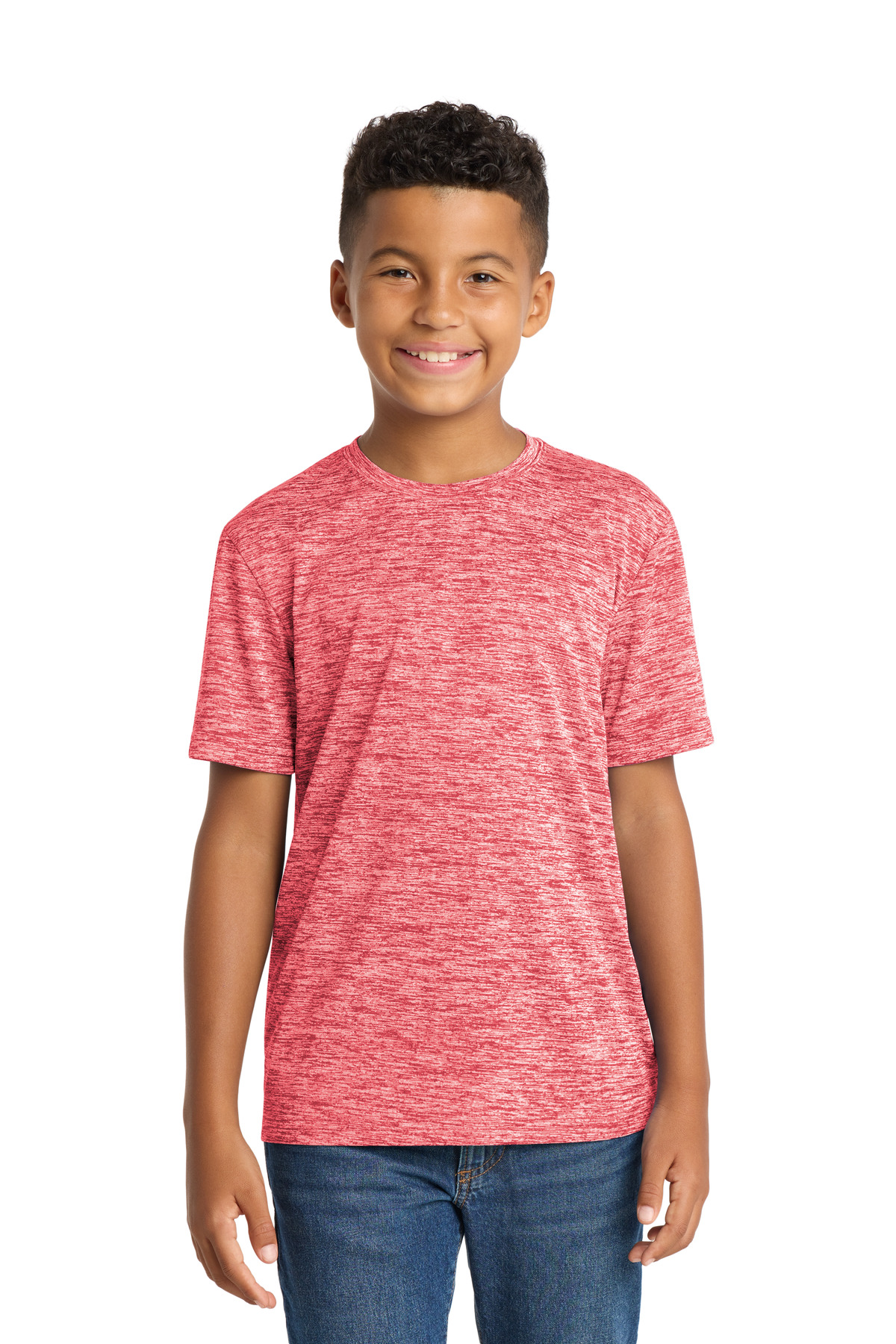 Sport-Tek ® Youth PosiCharge ® Electric Heather Tee. YST390 - Deep Red Electric