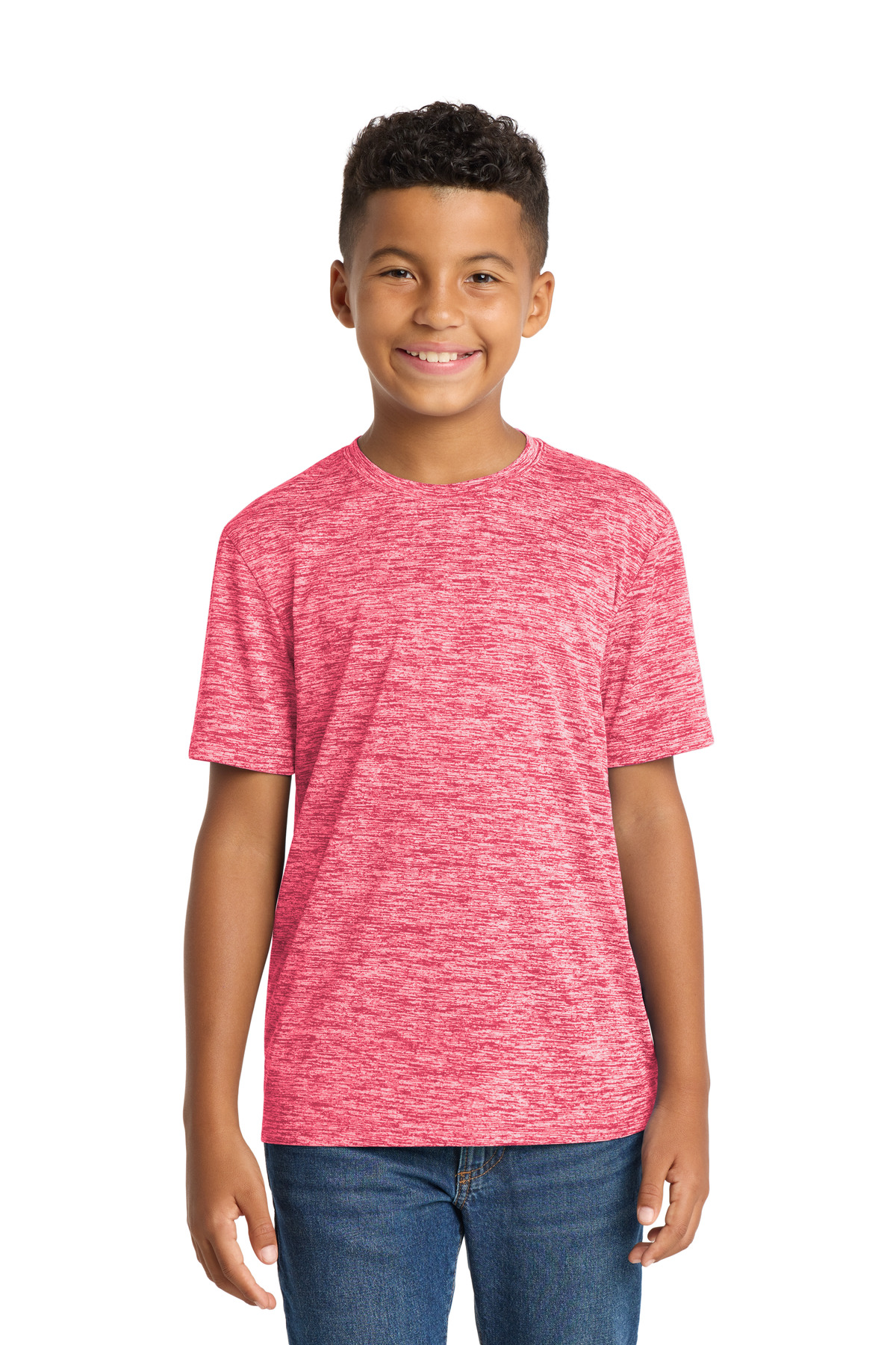 Sport-Tek ® Youth PosiCharge ® Electric Heather Tee. YST390 - Power Pink Electric