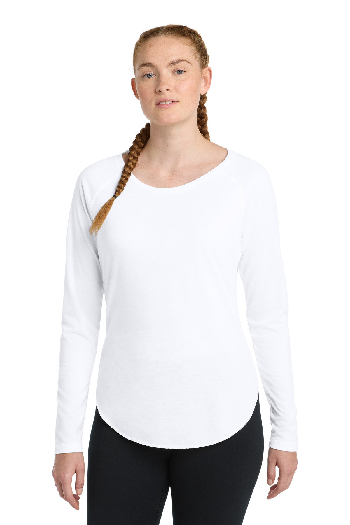 DISCONTINUED  Sport-Tek  ®  Women's PosiCharge  ®  Long Sleeve Tri-Blend Wicking Scoop Neck Raglan Tee LST400LS