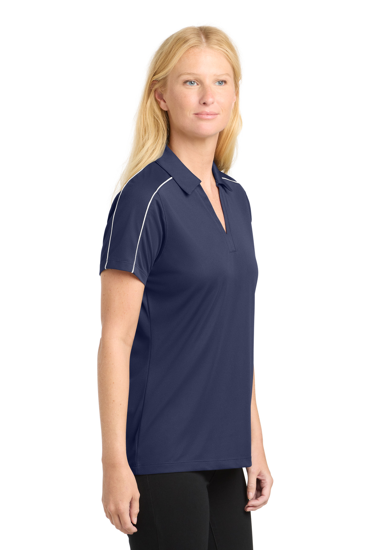Sport-Tek Women's Micropique Sport-Wick Piped Polo. LST653