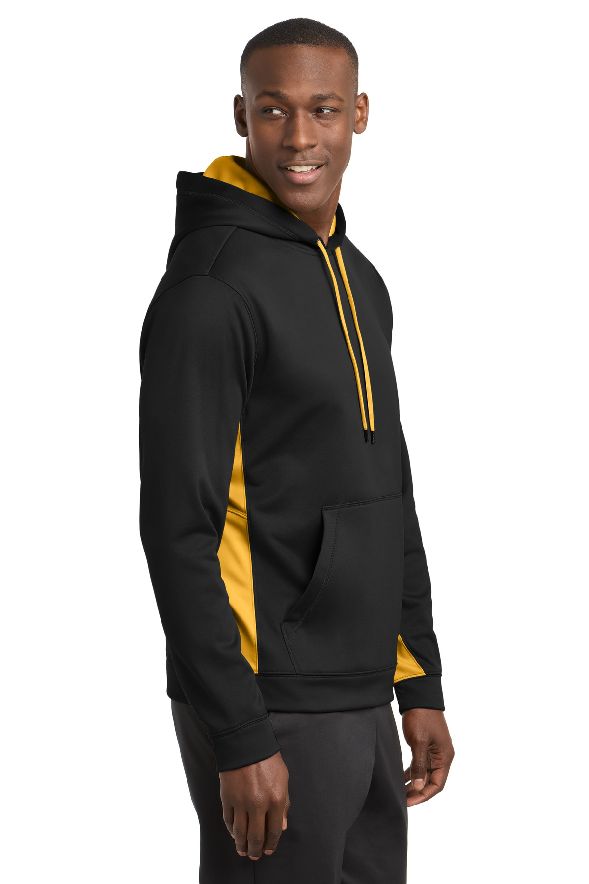 Sport-Tek Sport-Wick Fleece Colorblock Hooded Pullover. ST235