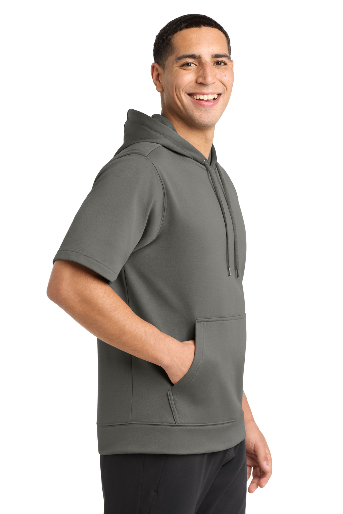 Sport-Tek Sport-Wick Fleece Short Sleeve Hooded Pullover. ST251