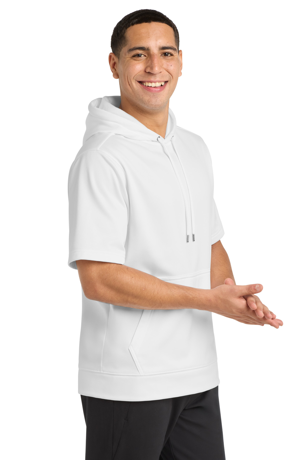Sport-Tek Sport-Wick Fleece Short Sleeve Hooded Pullover. ST251