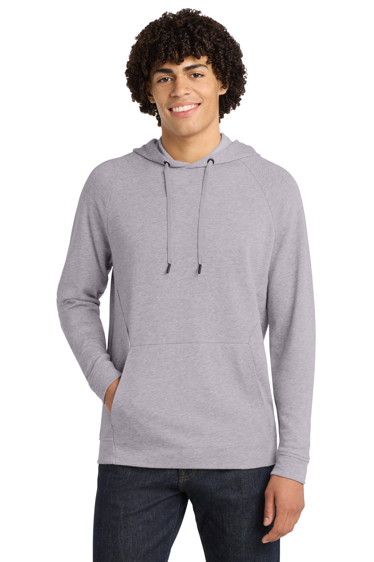 Lightweight French Terry Pullover Hoodie - Heather Grey