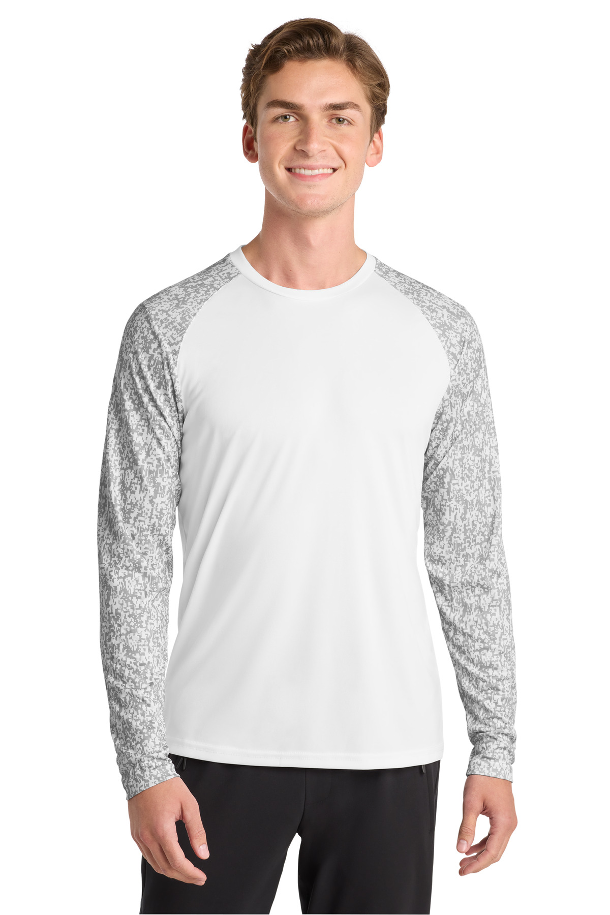 Sport-Tek Long Sleeve Digi Camo Tee. ST460LS