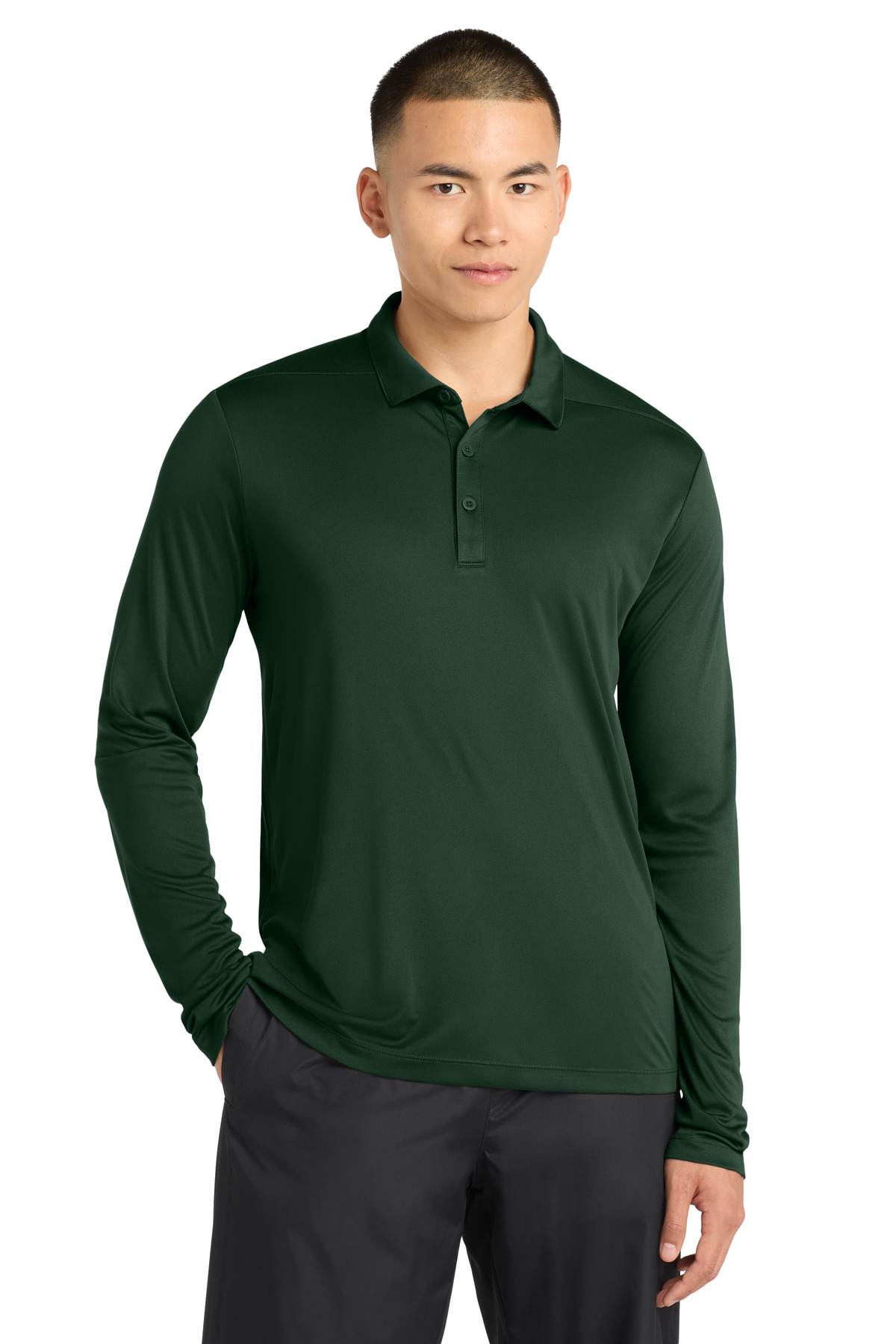 Sport-Tek Posi-UV Pro Long Sleeve Polo. ST520LS