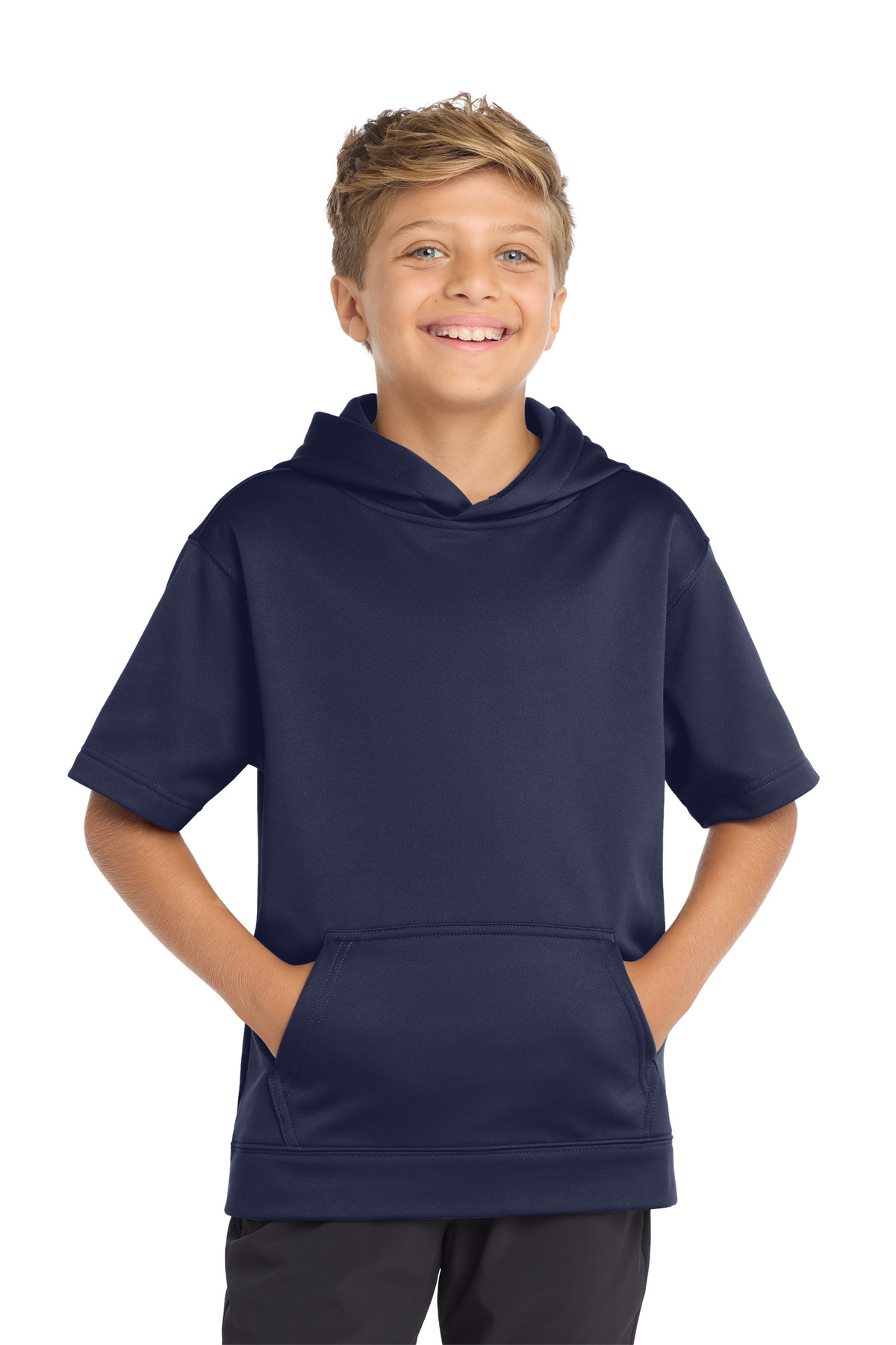 Sport-Tek Youth Sport-Wick Fleece Short Sleeve Hooded Pullover. YST251