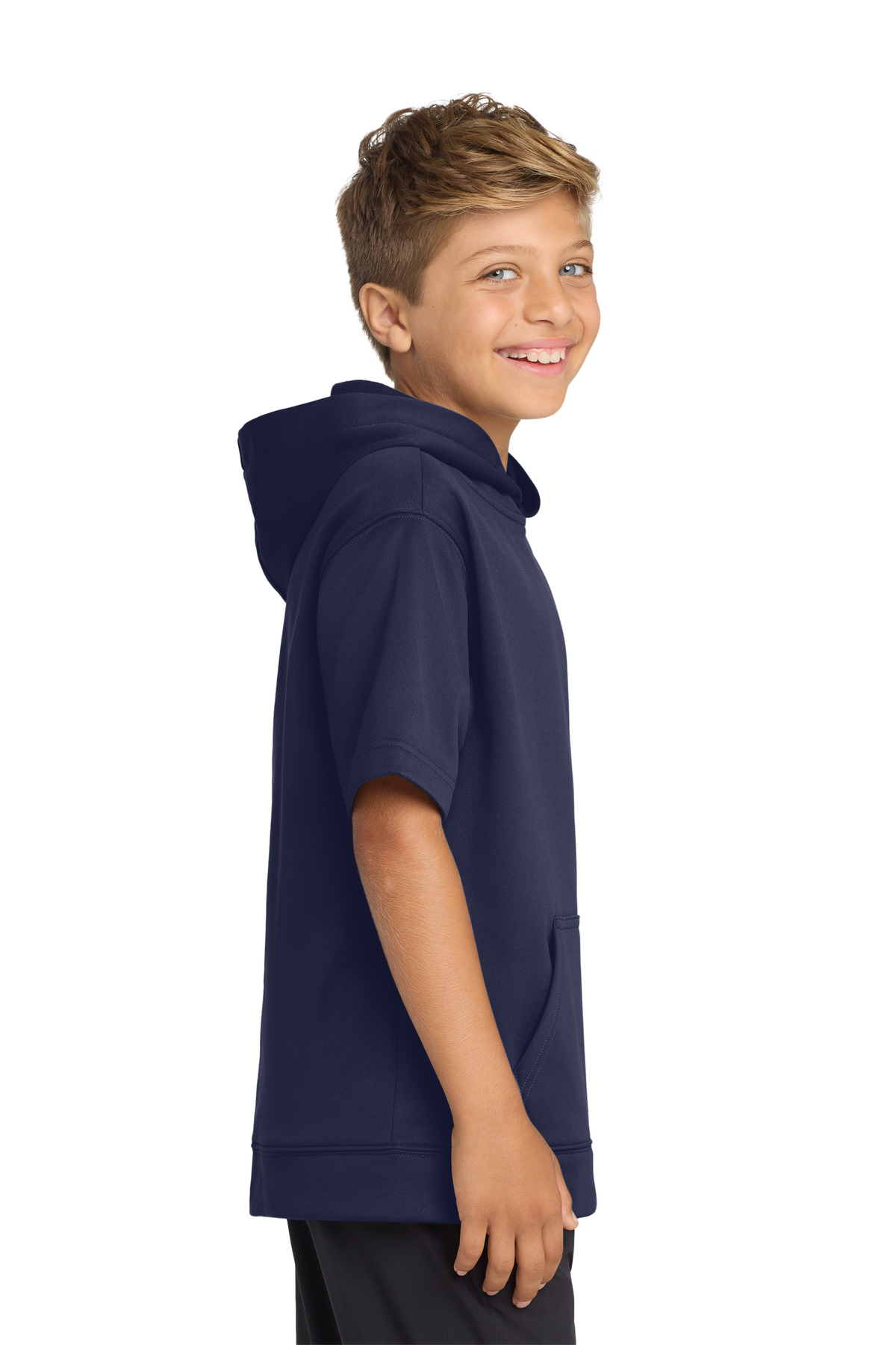 Sport-Tek Youth Sport-Wick Fleece Short Sleeve Hooded Pullover. YST251