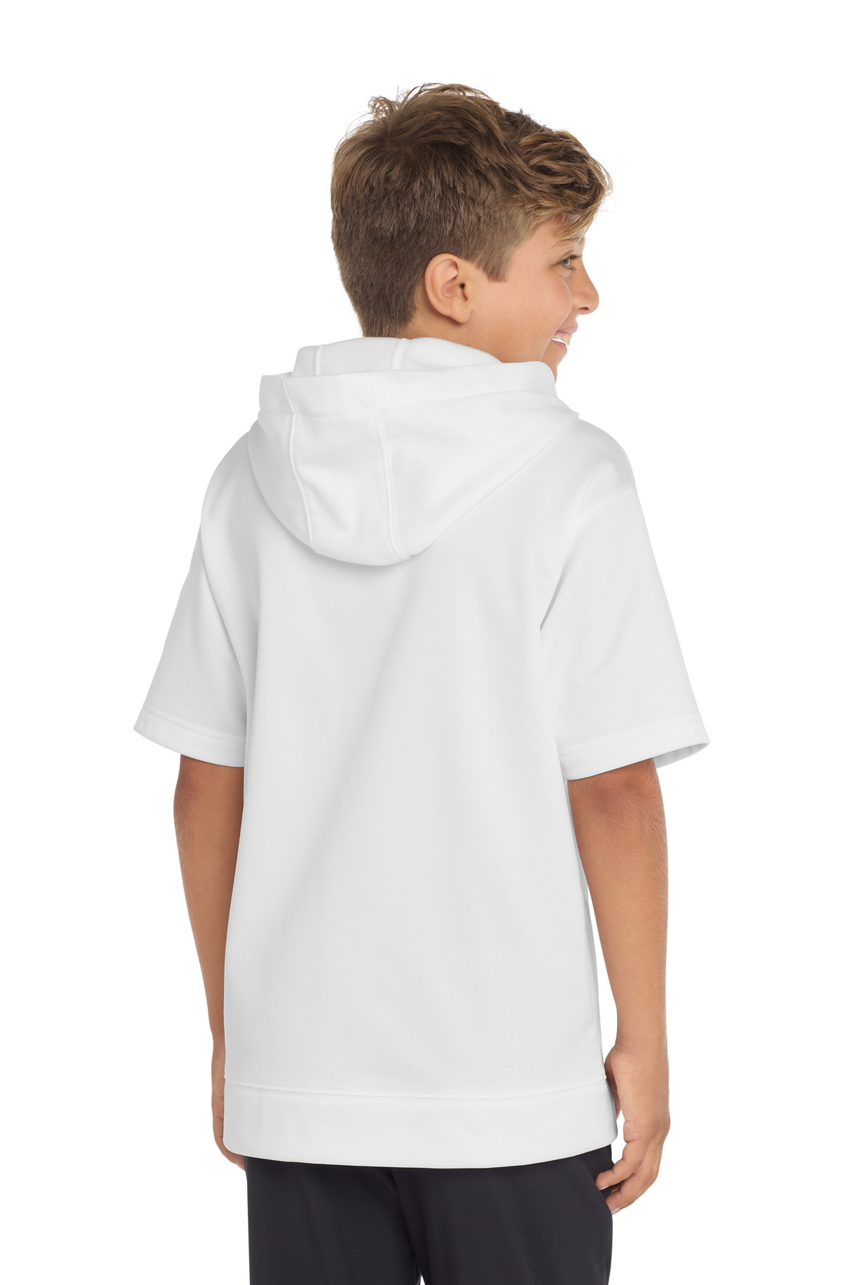 Sport-Tek Youth Sport-Wick Fleece Short Sleeve Hooded Pullover. YST251