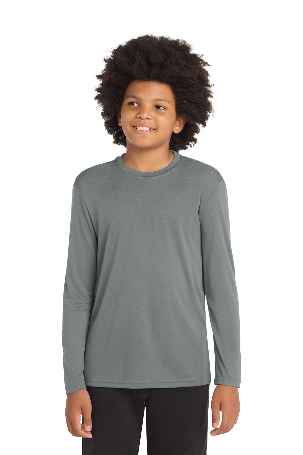 Sport-Tek ® Youth Long Sleeve PosiCharge ® Competitor™ Tee. YST350LS - Grey Concrete