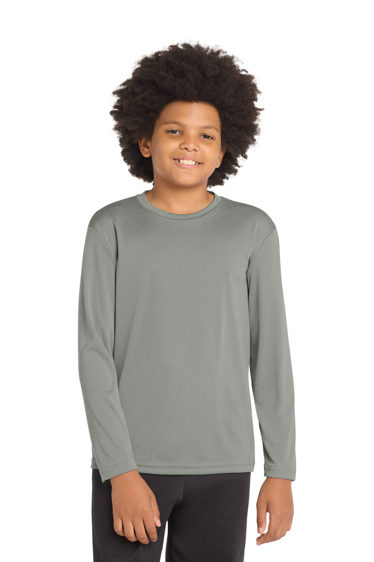 Sport-Tek ® Youth Long Sleeve PosiCharge ® Competitor™ Tee. YST350LS - Grey Concrete Heather