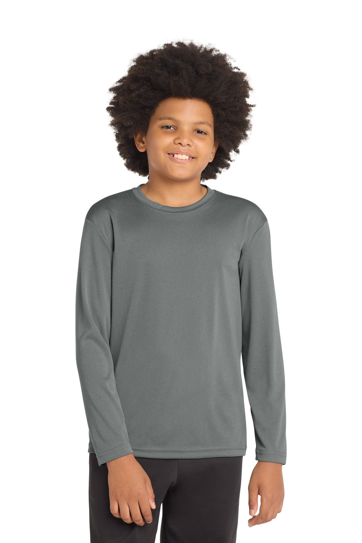 Sport-Tek ® Youth Long Sleeve PosiCharge ® Competitor™ Tee. YST350LS - Iron Grey Heather