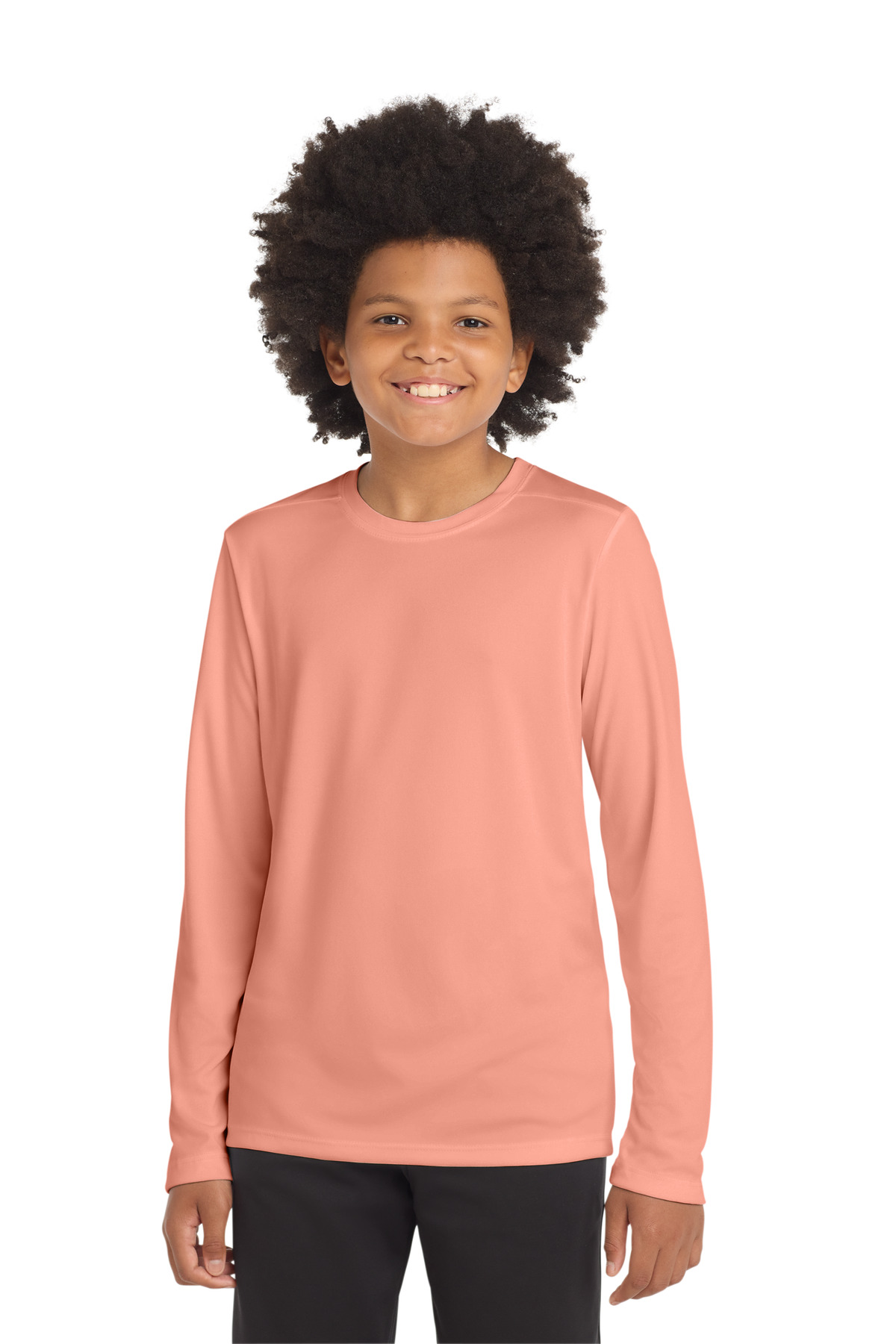 Sport-Tek ® Youth Posi-UV ® Pro Long Sleeve Tee. YST420LS - Soft Coral