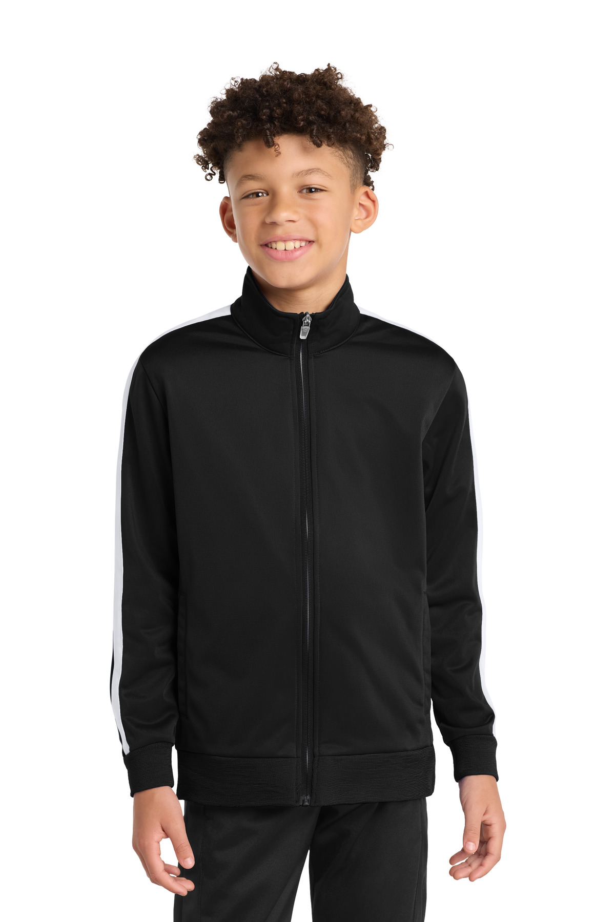 Sport-Tek Youth Tricot Sleeve Stripe Track Jacket. YST94