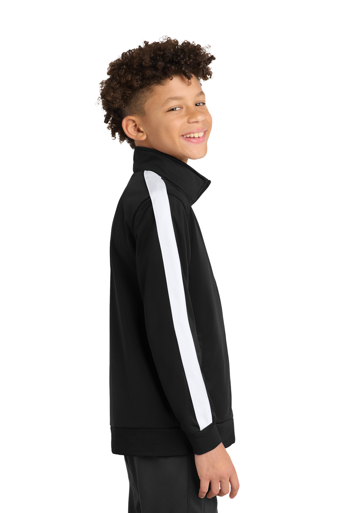 Sport-Tek Youth Tricot Sleeve Stripe Track Jacket. YST94