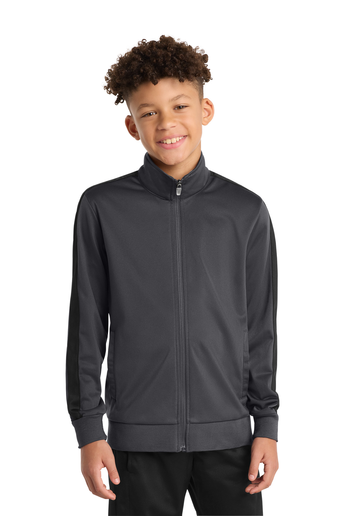 Sport-Tek Youth Tricot Sleeve Stripe Track Jacket. YST94