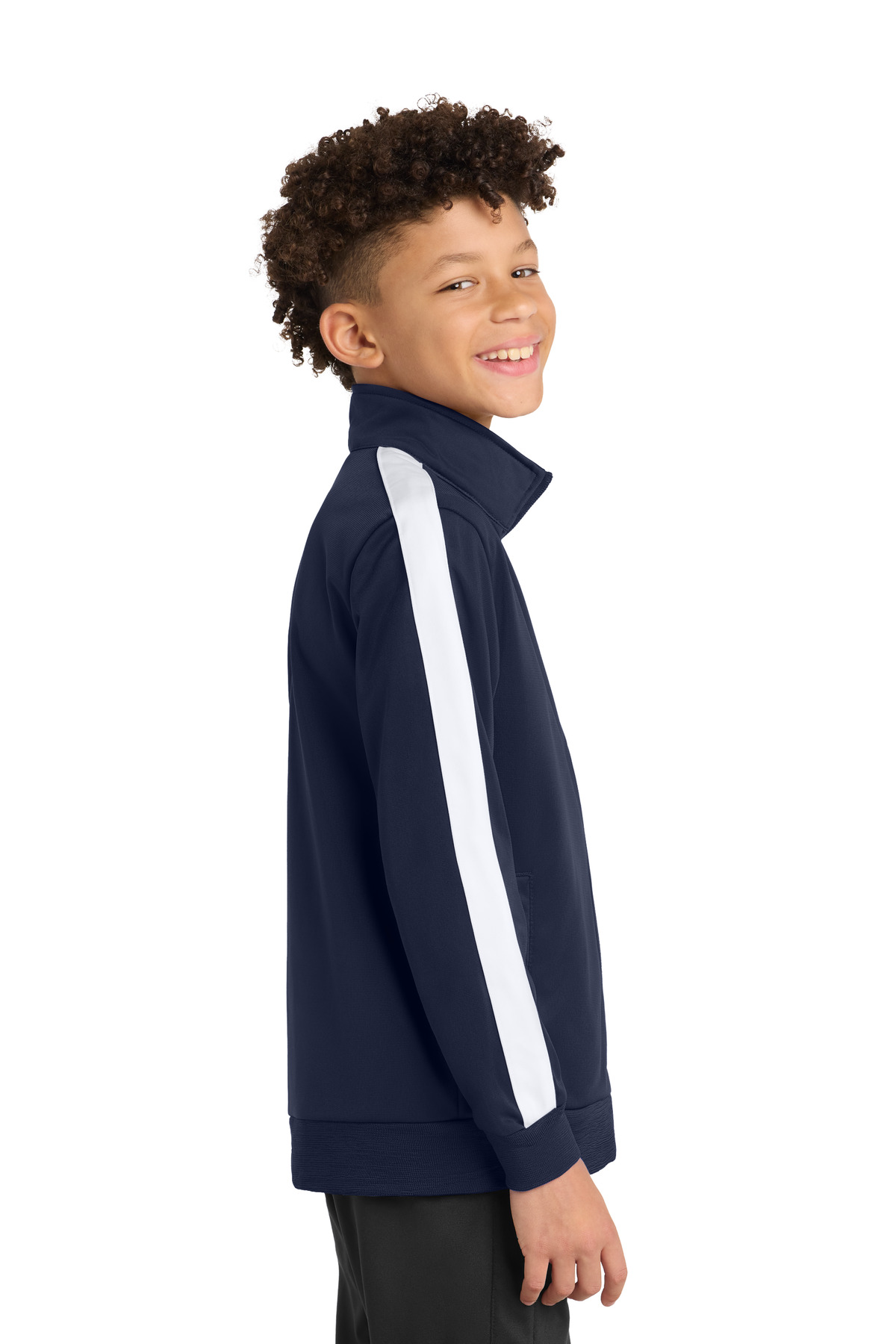 Sport-Tek Youth Tricot Sleeve Stripe Track Jacket. YST94