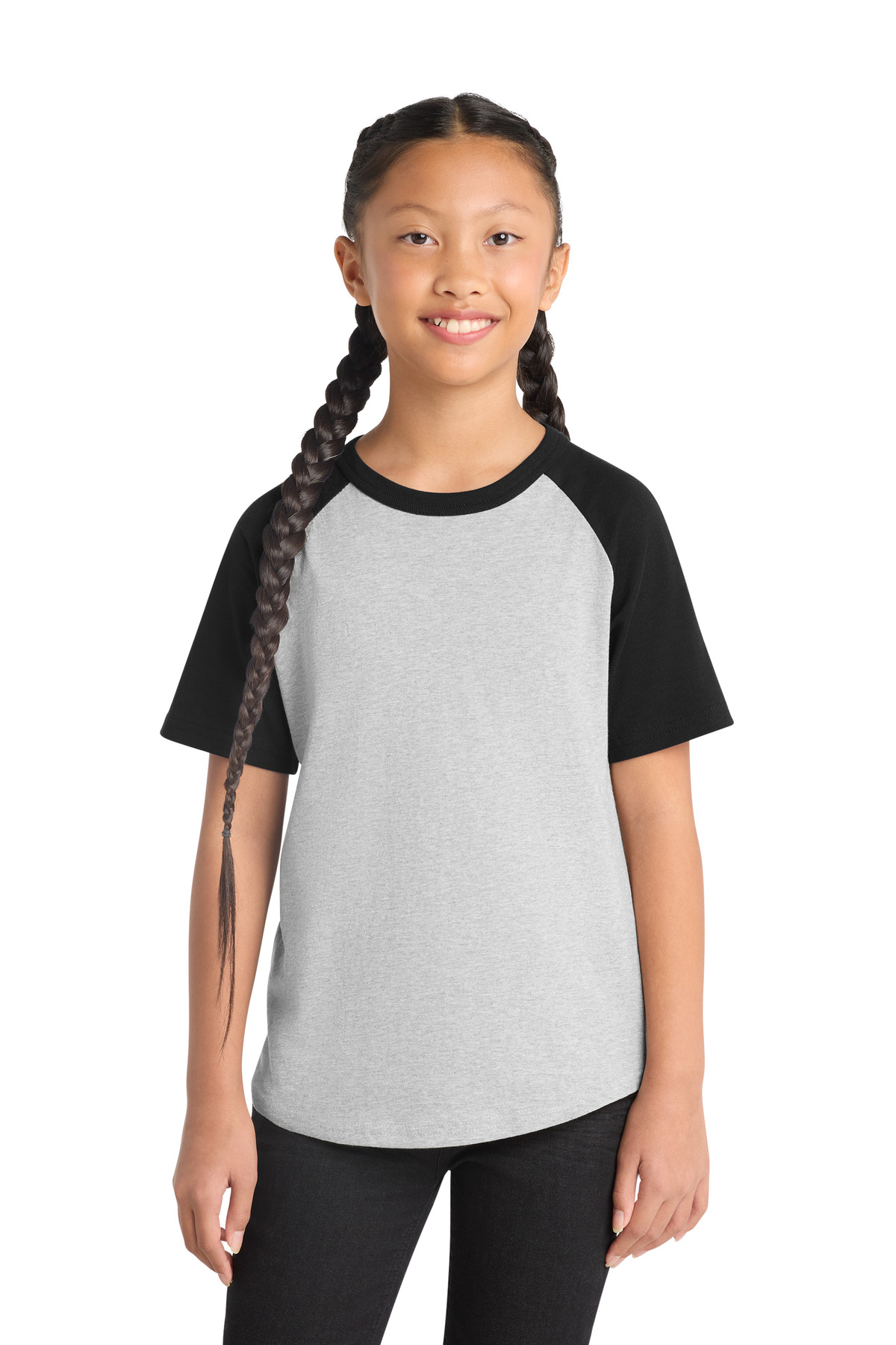 Sport-Tek ┬«  Youth Short Sleeve Colorblock Raglan Jersey. YT201