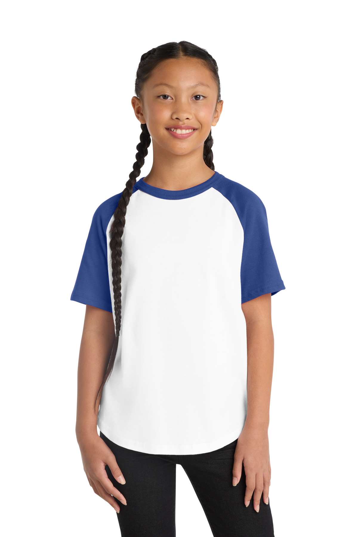 Sport-Tek Youth Short Sleeve Colorblock Raglan Jersey. YT201