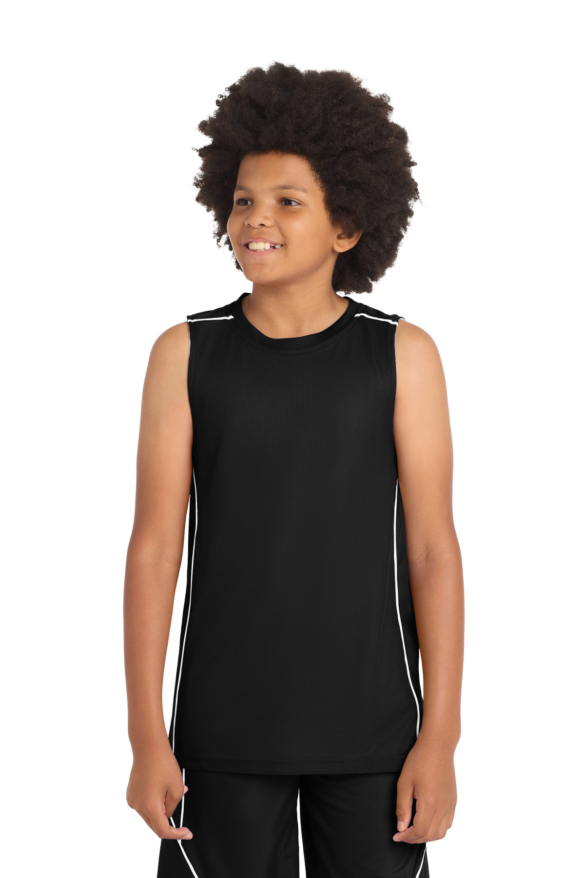  DISCONTINUED  Sport-Tek ┬«  Youth PosiCharge ┬«  Mesh Reversible Sleeveless Tee. YT555