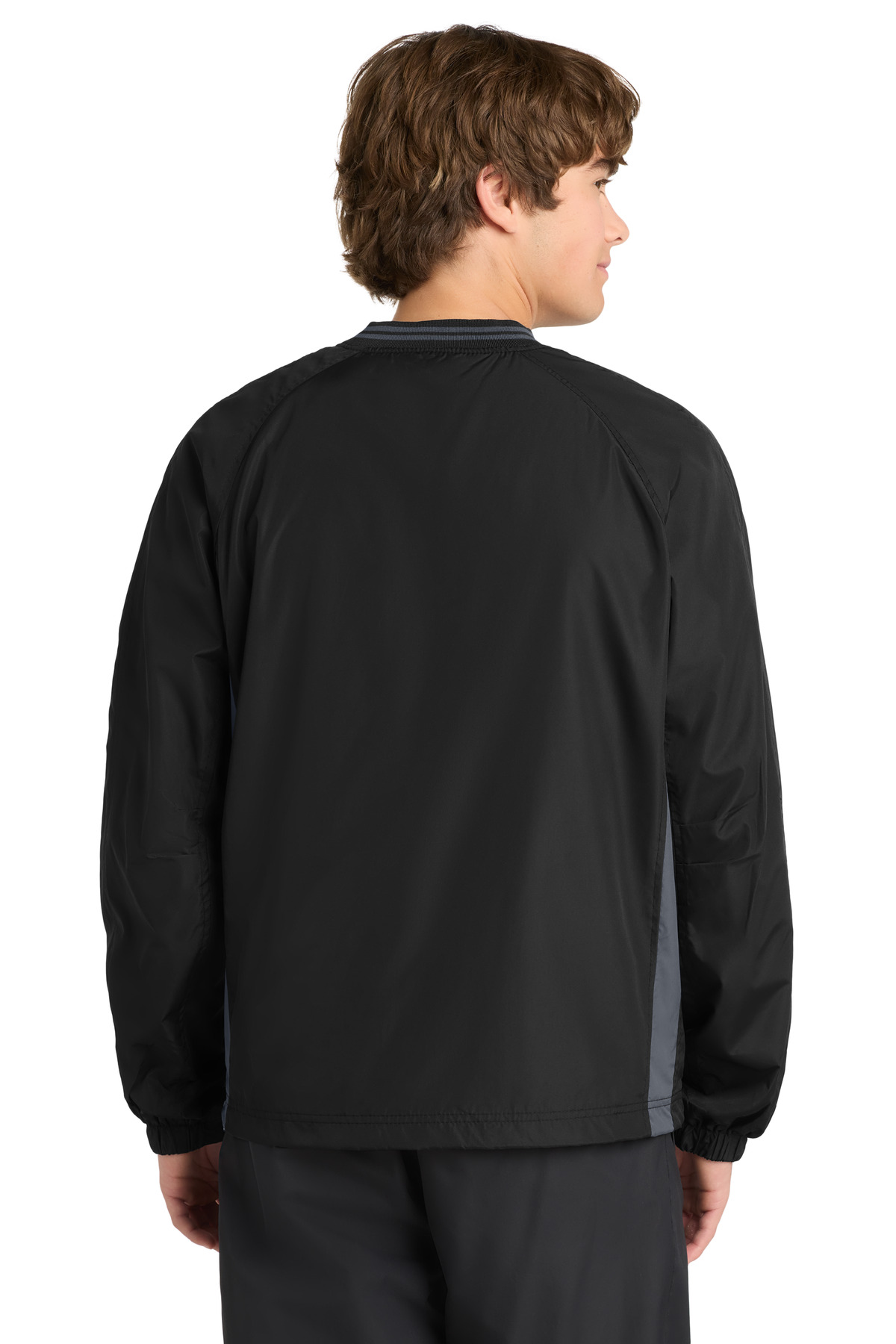 Sport-Tek Tipped V-Neck Raglan Wind Shirt. JST62