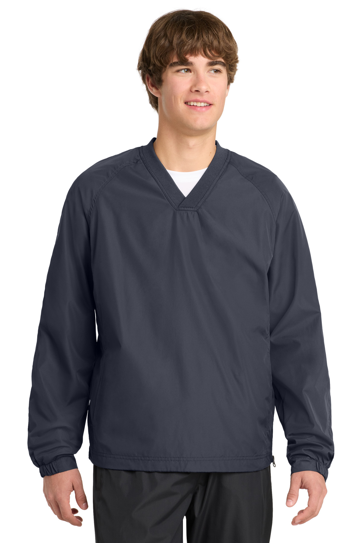 Sport-Tek ® V-Neck Raglan Wind Shirt. JST72 - Graphite