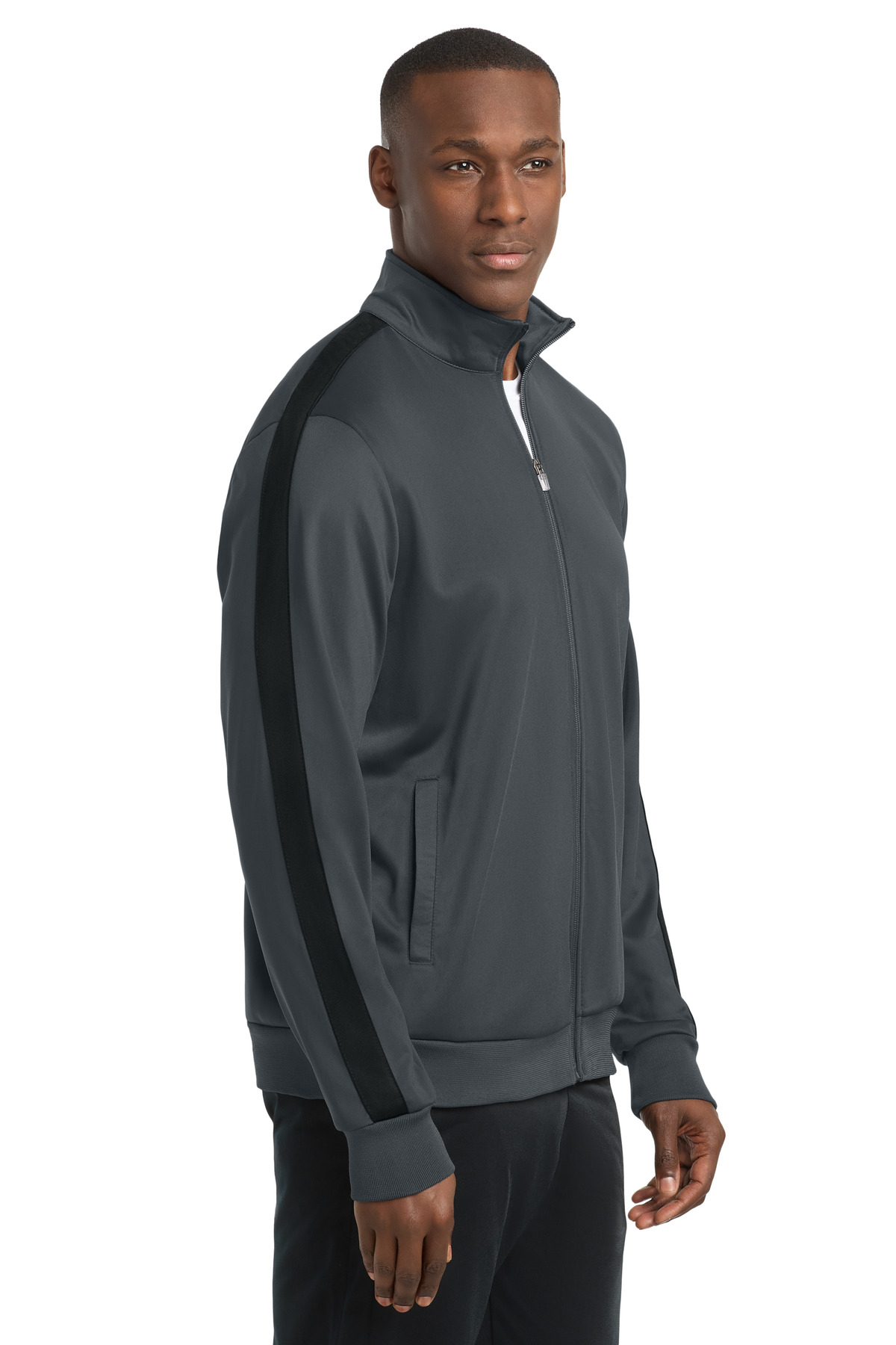 Sport-Tek Tricot Sleeve Stripe Track Jacket. JST94