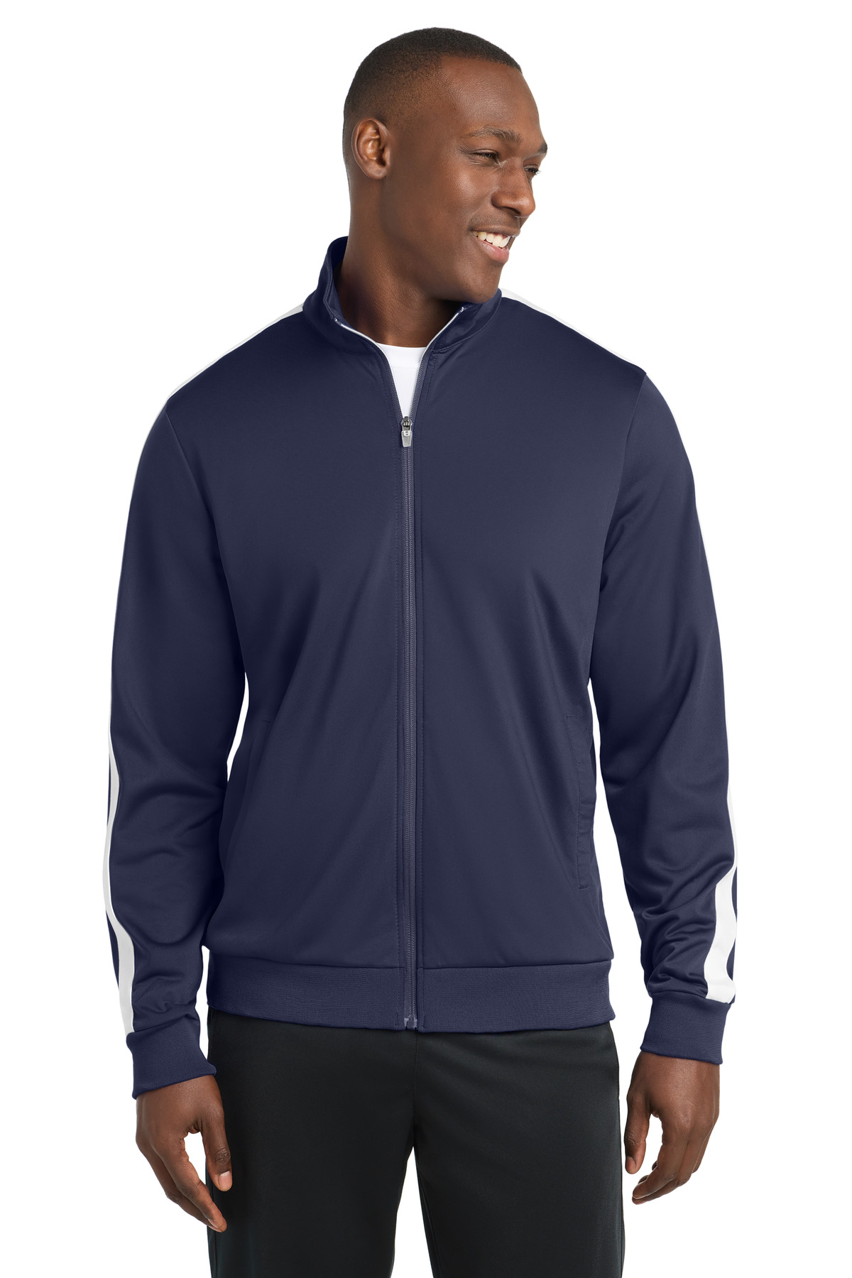 Sport-Tek Tricot Sleeve Stripe Track Jacket. JST94