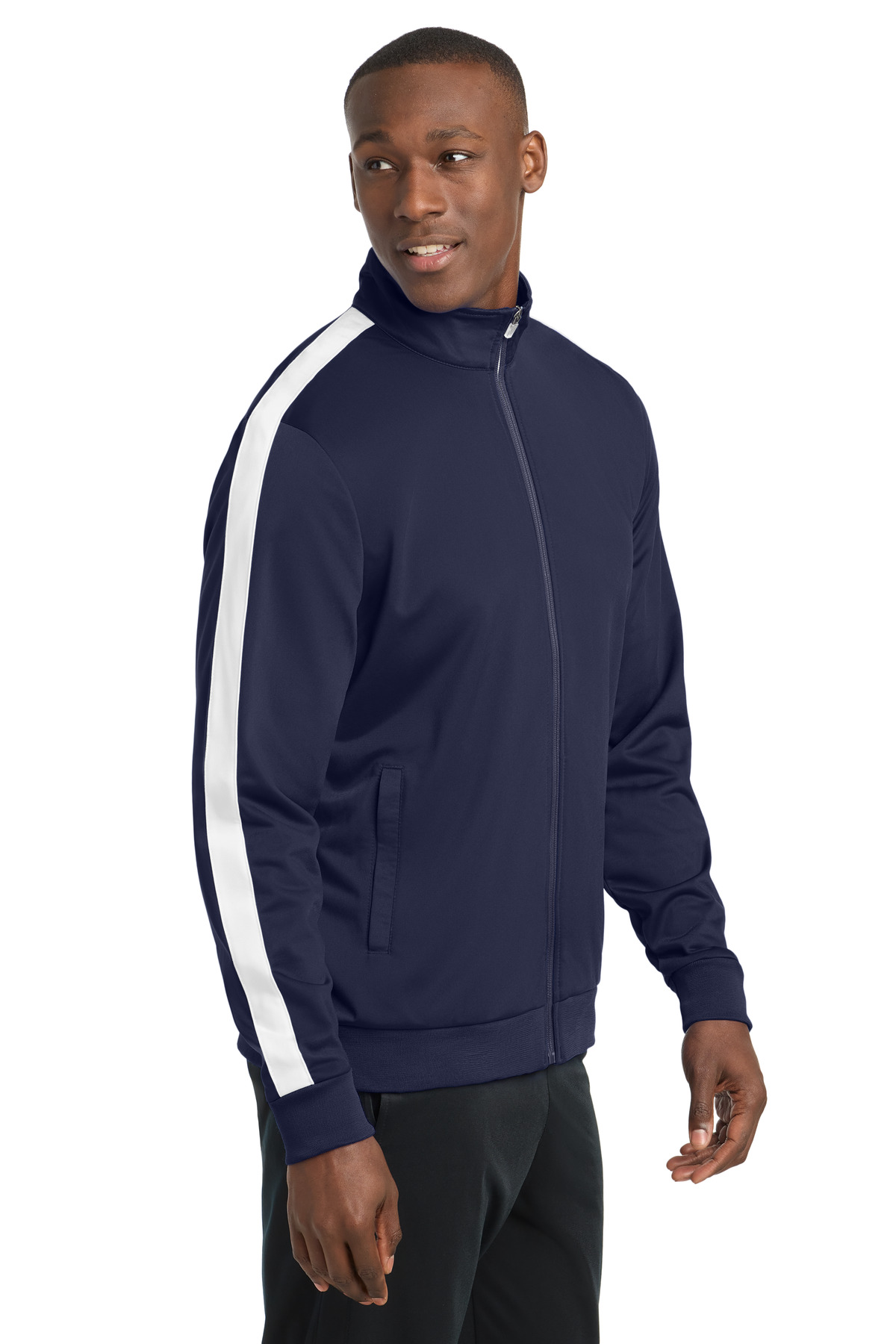 Sport-Tek Tricot Sleeve Stripe Track Jacket. JST94