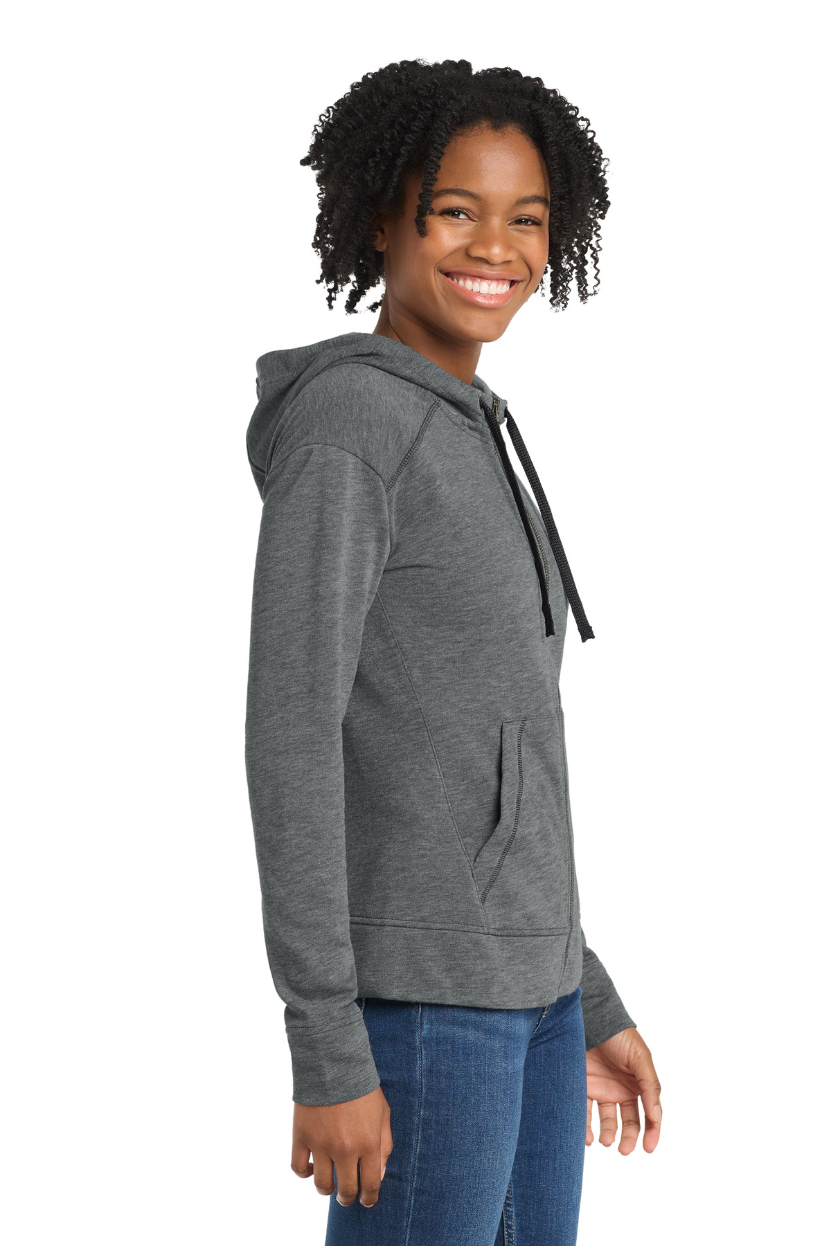 Sport-Tek Women's PosiCharge Tri-Blend Wicking Fleece Full-Zip Hooded Jacket LST293
