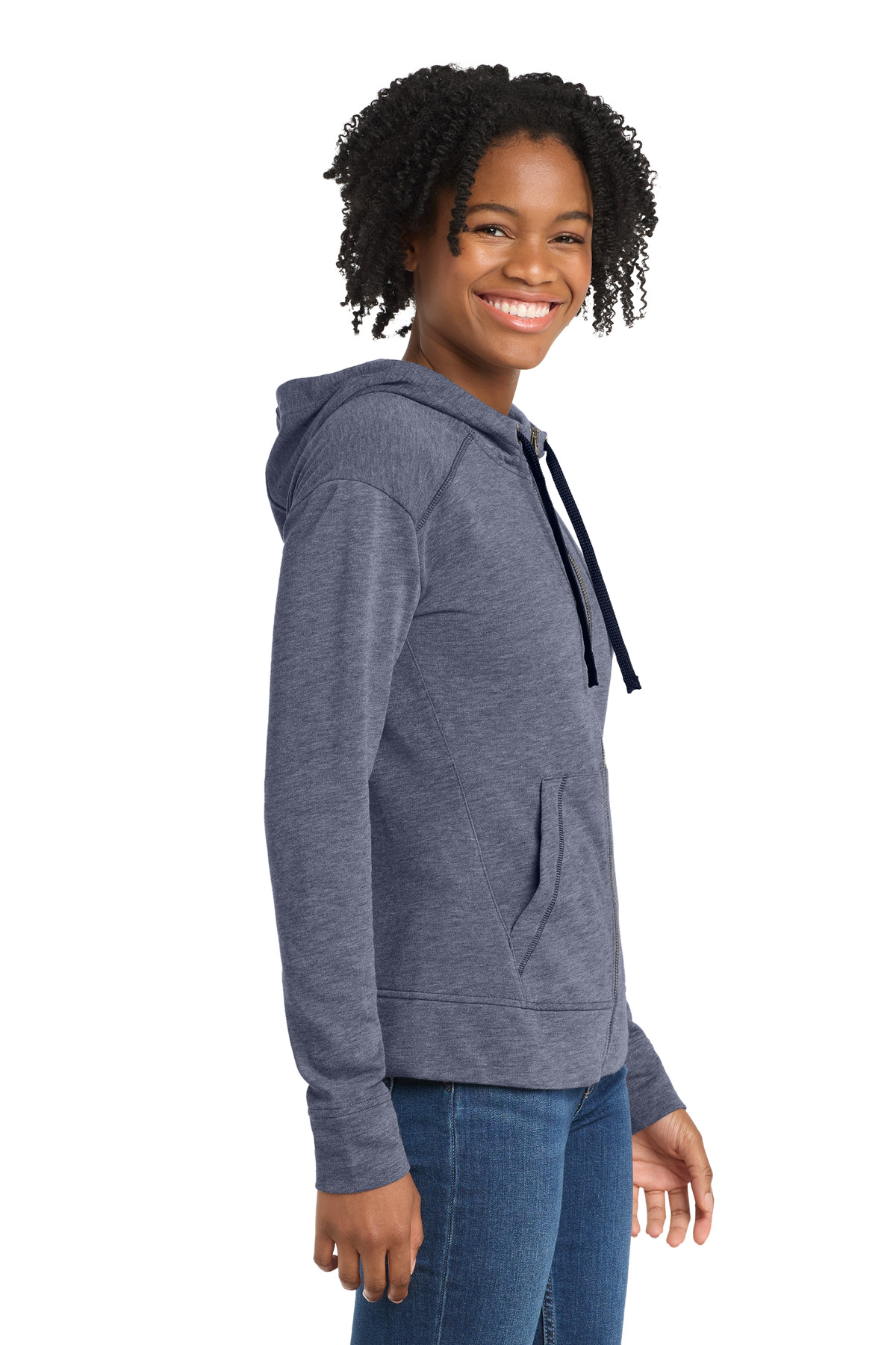 Sport-Tek Women's PosiCharge Tri-Blend Wicking Fleece Full-Zip Hooded Jacket LST293