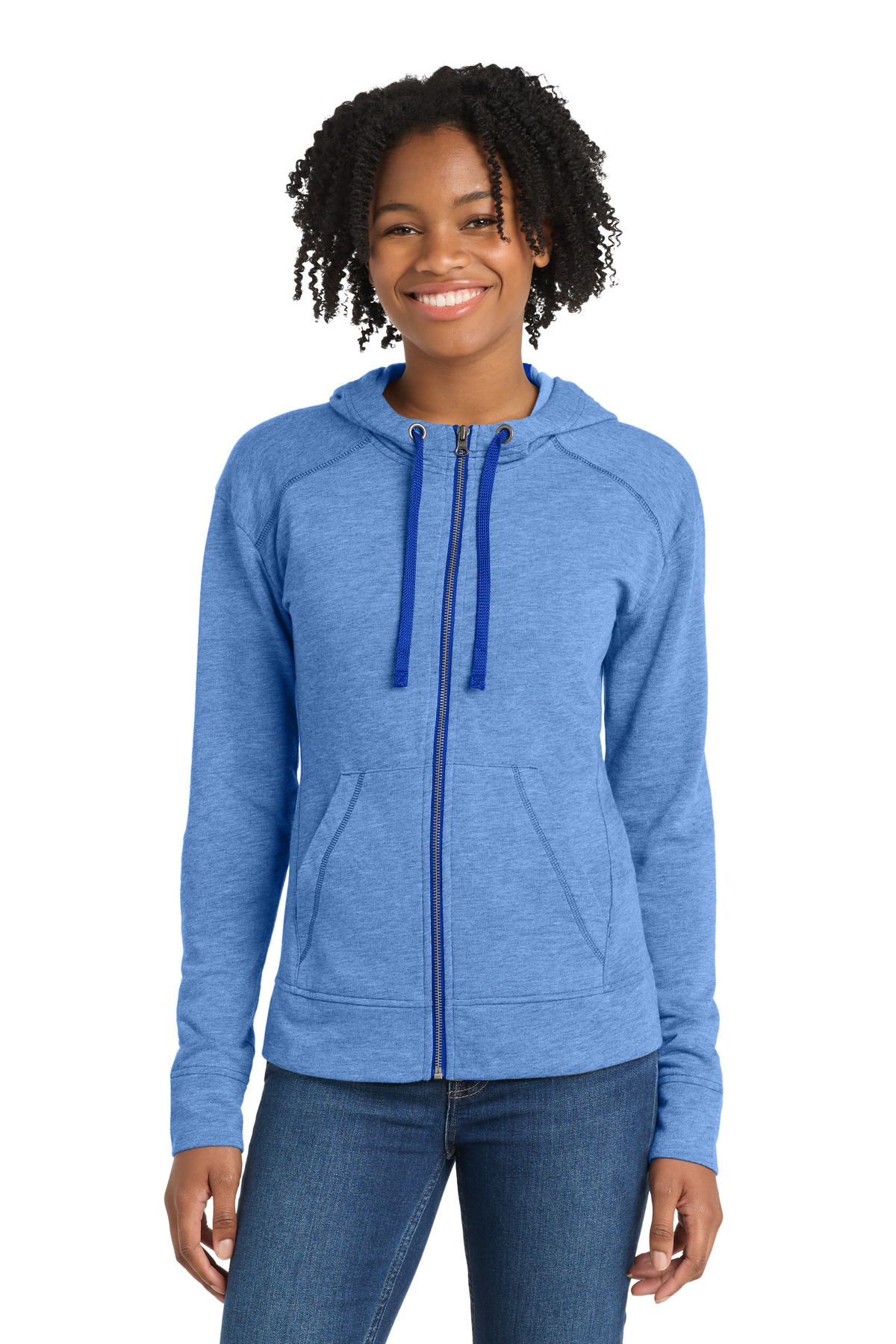Sport-Tek Women's PosiCharge Tri-Blend Wicking Fleece Full-Zip Hooded Jacket LST293