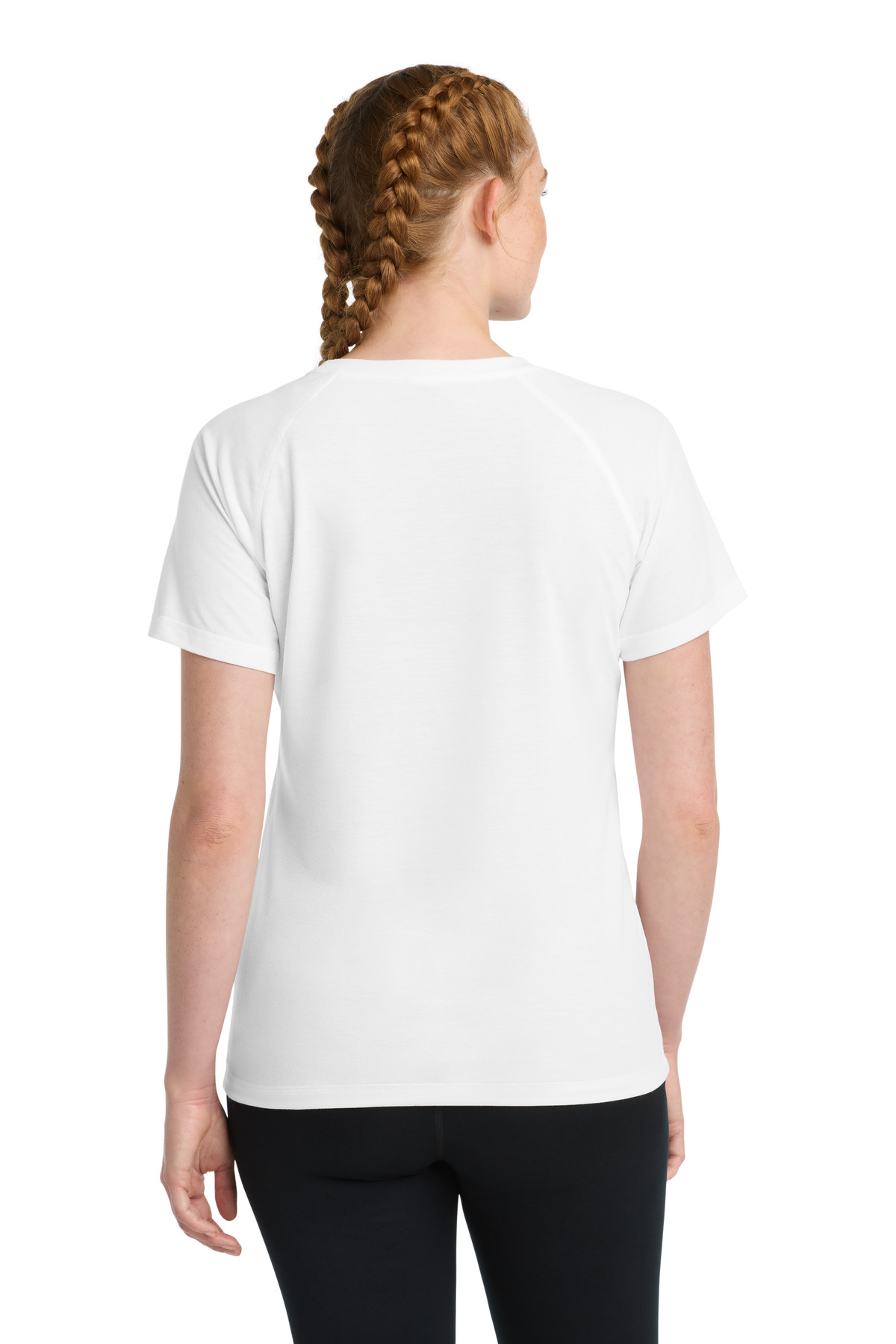 Sport-Tek Women's PosiCharge Tri-Blend Wicking Scoop Neck Raglan Tee. LST400