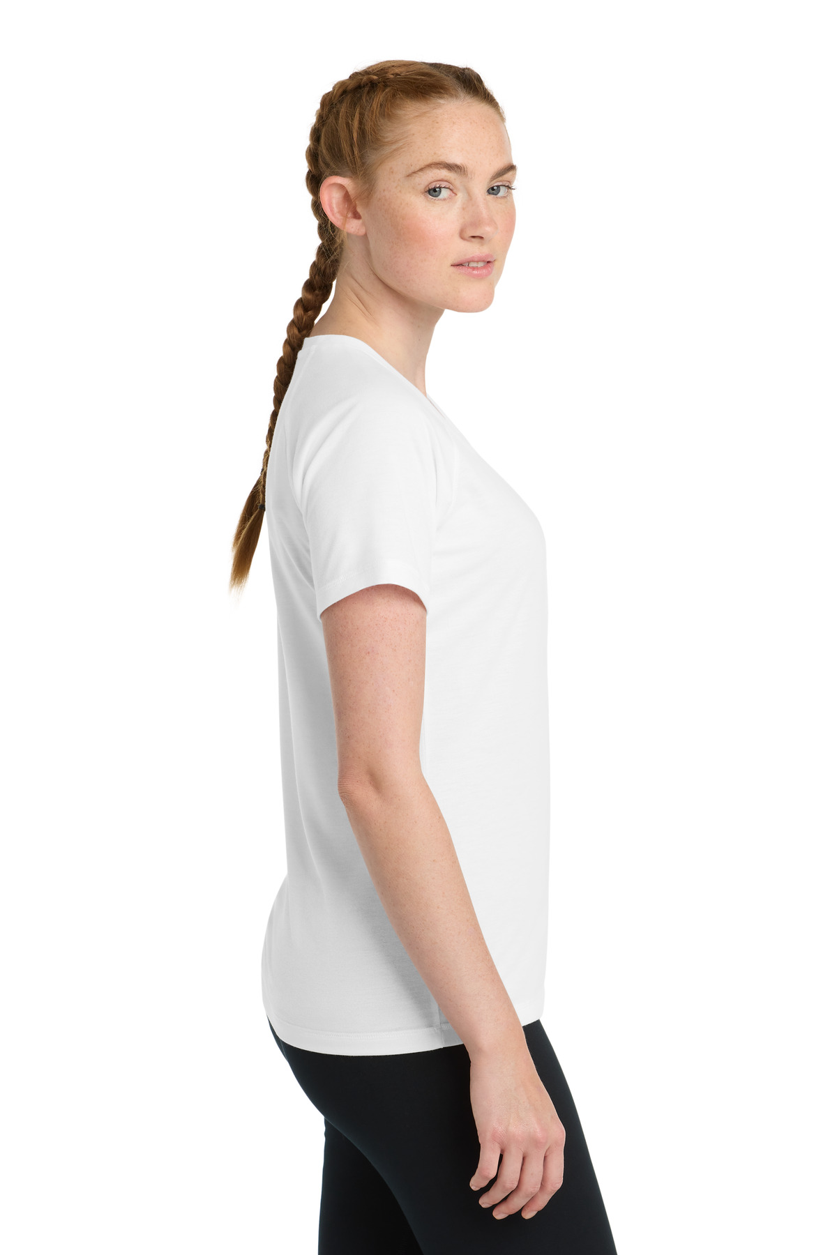 Sport-Tek Women's PosiCharge Tri-Blend Wicking Scoop Neck Raglan Tee. LST400