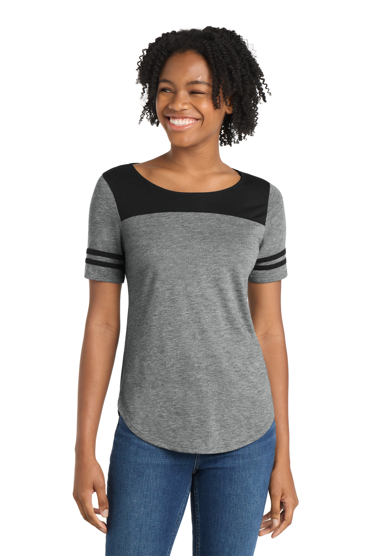  DISCONTINUED  Sport-Tek  ┬«  Women's PosiCharge  ┬«  Tri-Blend Wicking Fan Tee. LST403