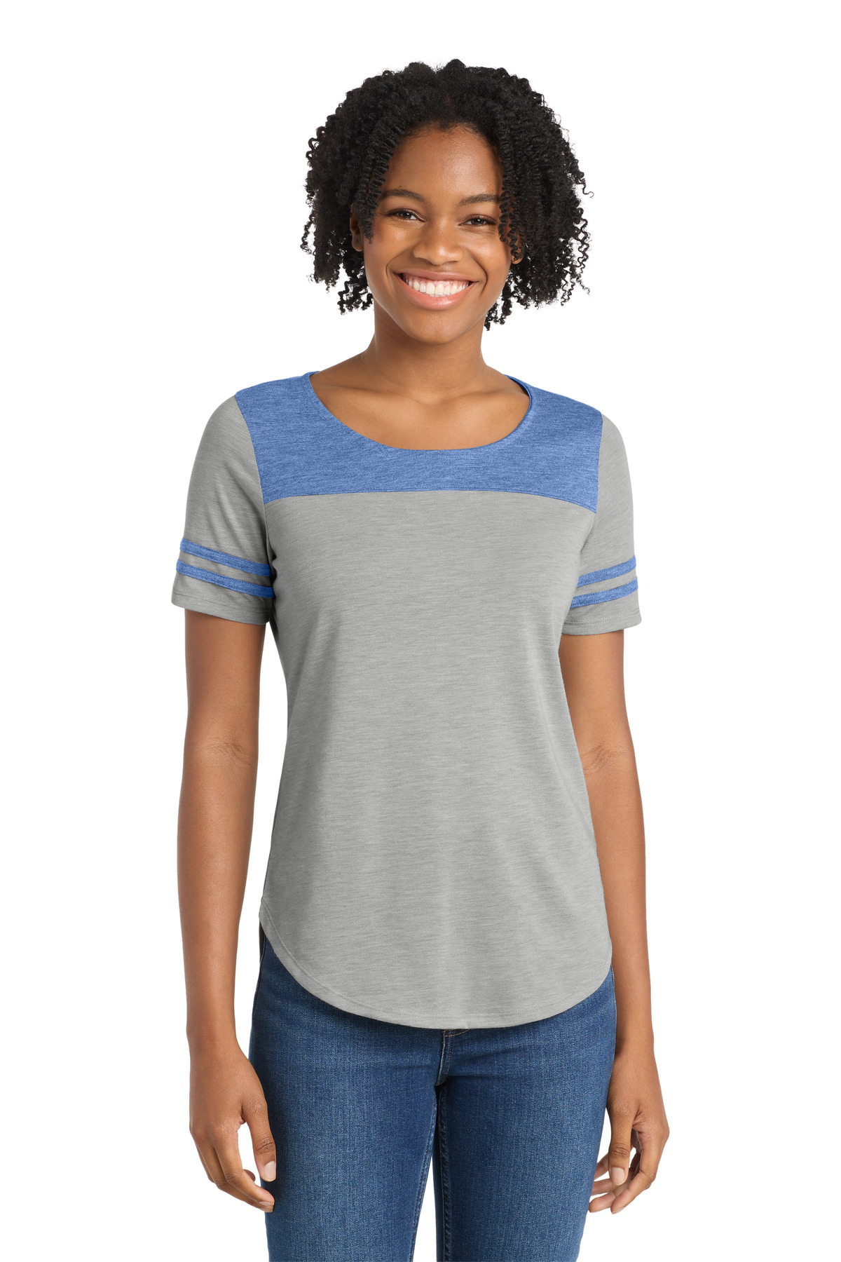 DISCONTINUED Sport-Tek  Women's PosiCharge  Tri-Blend Wicking Fan Tee. LST403