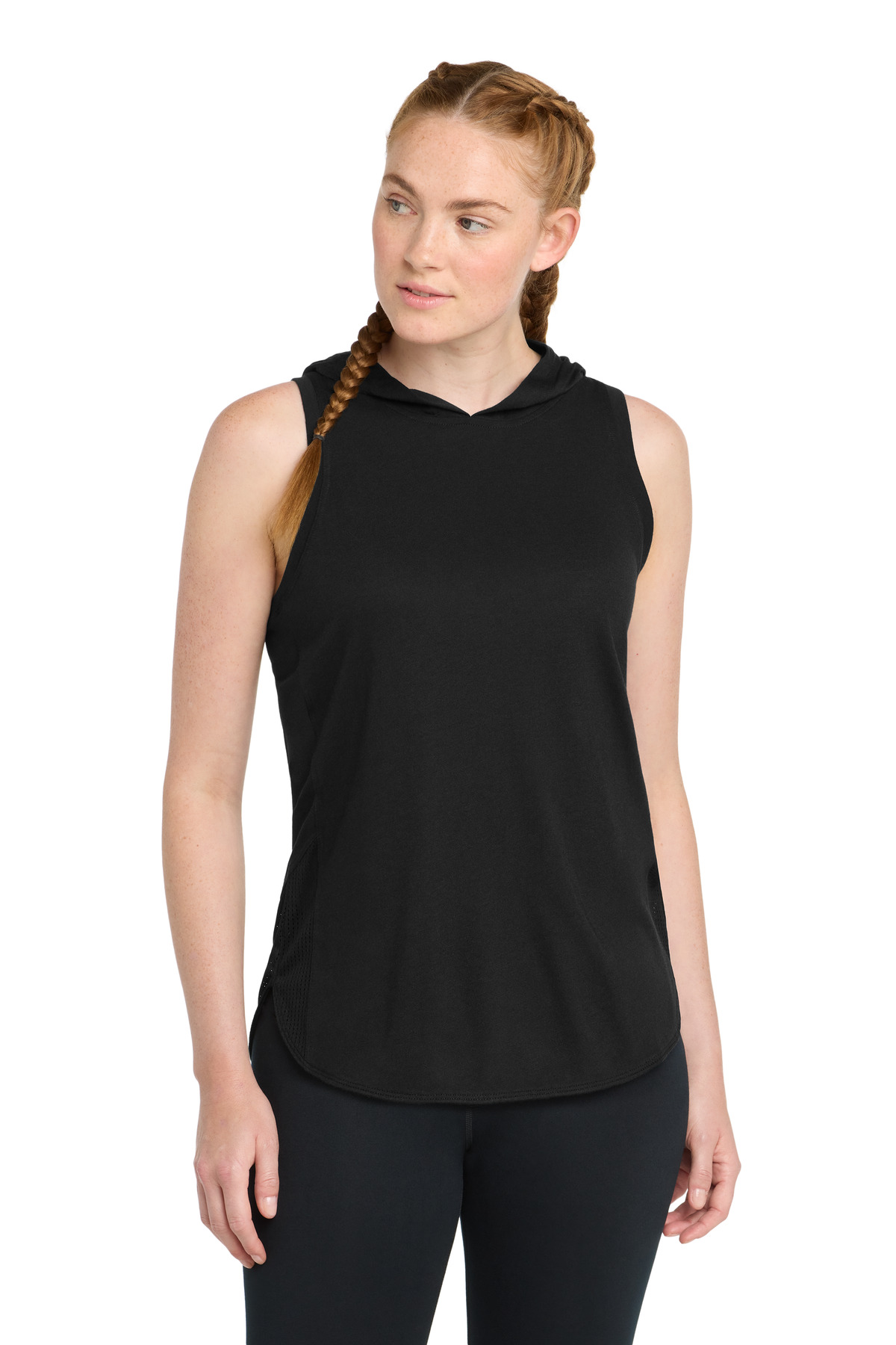 Sport-Tek Women‘s PosiCharge Tri-Blend Wicking Draft Hoodie Tank-Sport-Tek