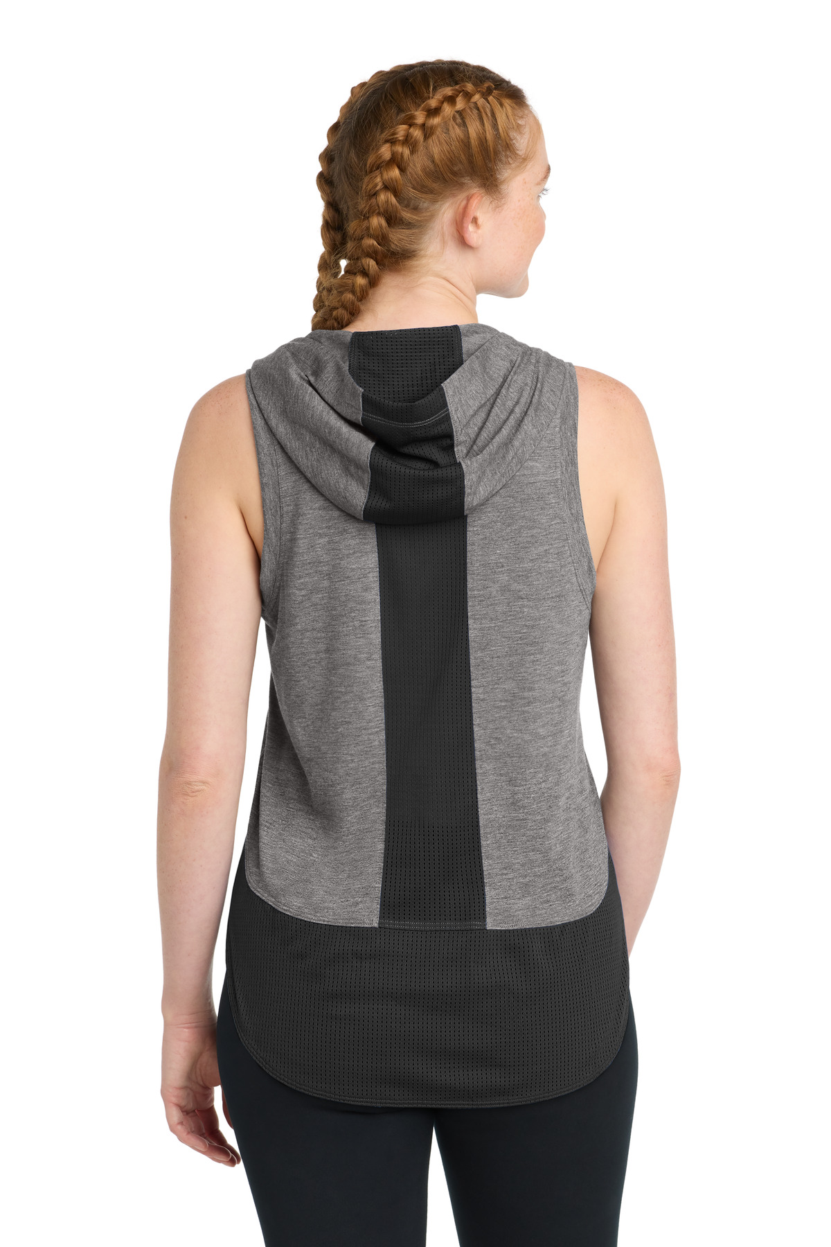 Sport-Tek Women's PosiCharge Tri-Blend Wicking Draft Hoodie Tank. LST410