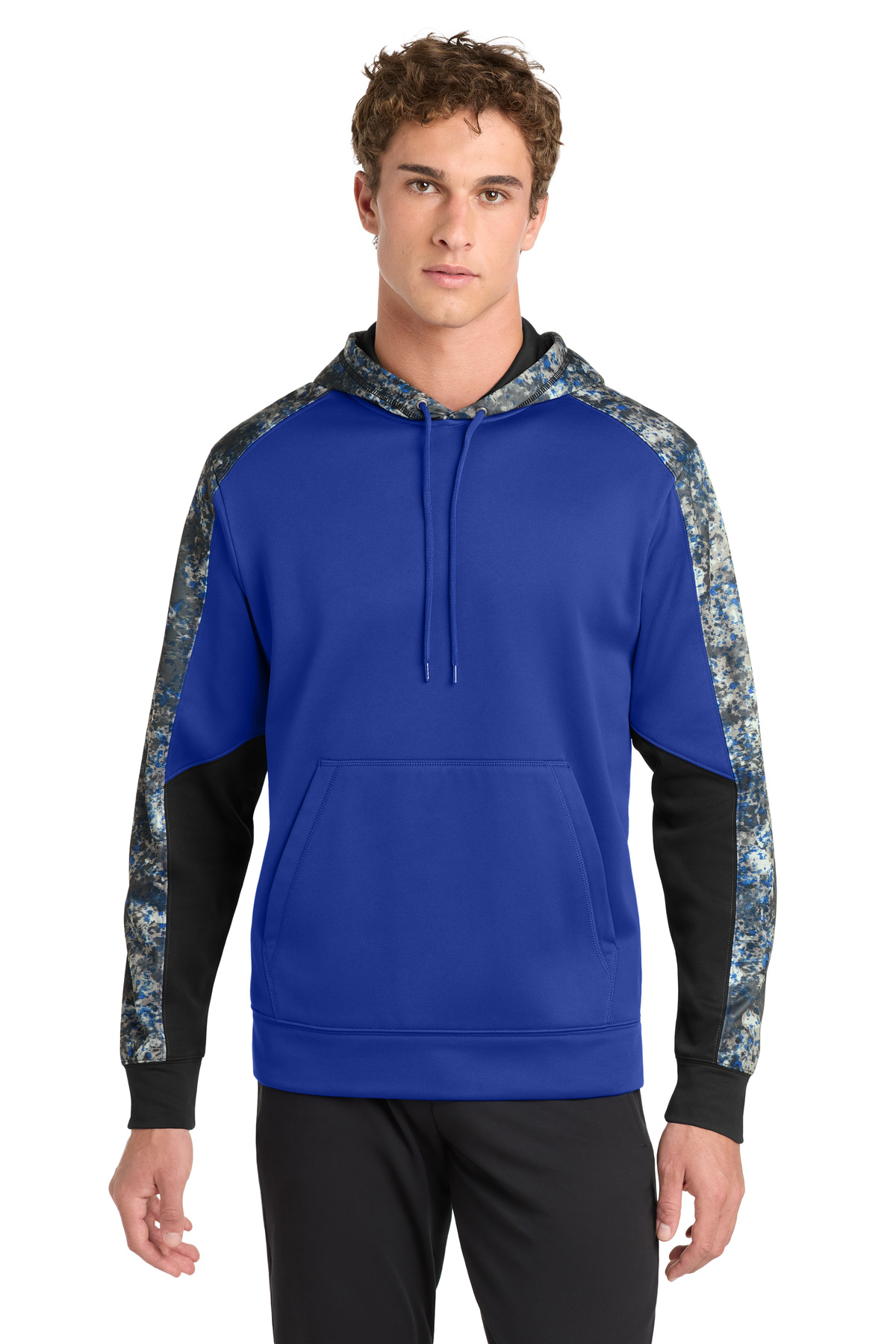 DISCONTINUED Sport-Tek Sport-Wick Mineral Freeze Fleece Colorblock Hooded Pullover. ST231